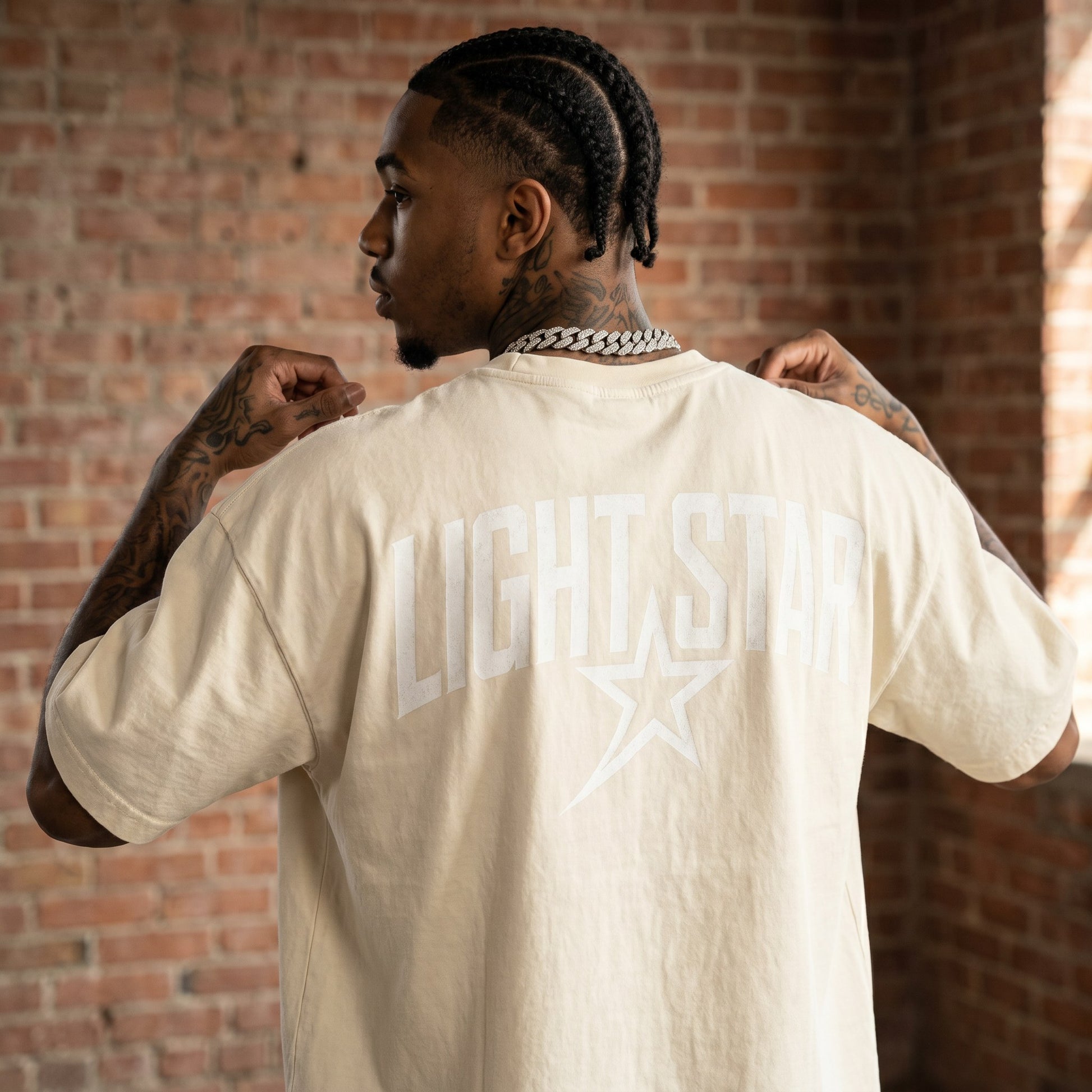 Light Star Crest Heavy Tee Cream back