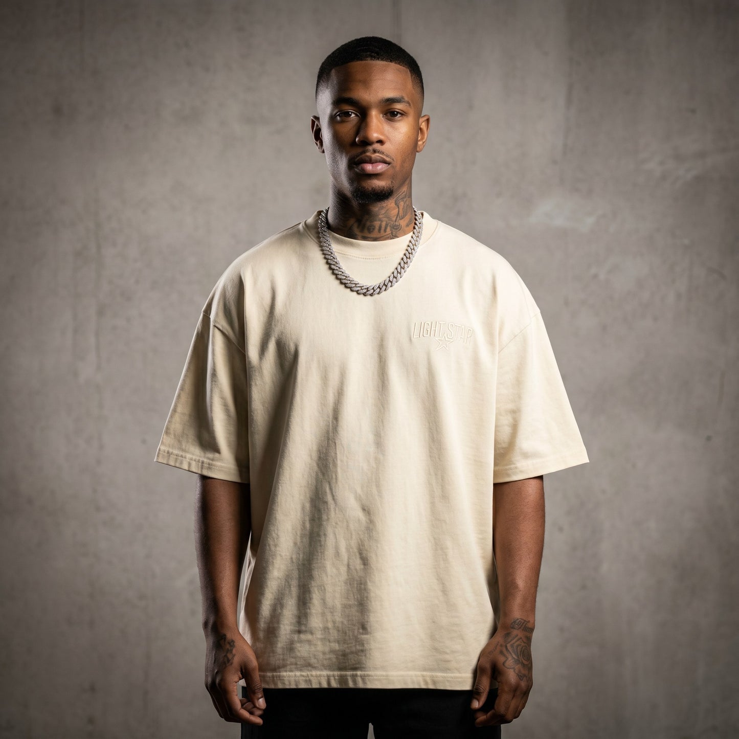 Light Star Crest Heavy Tee Cream front
