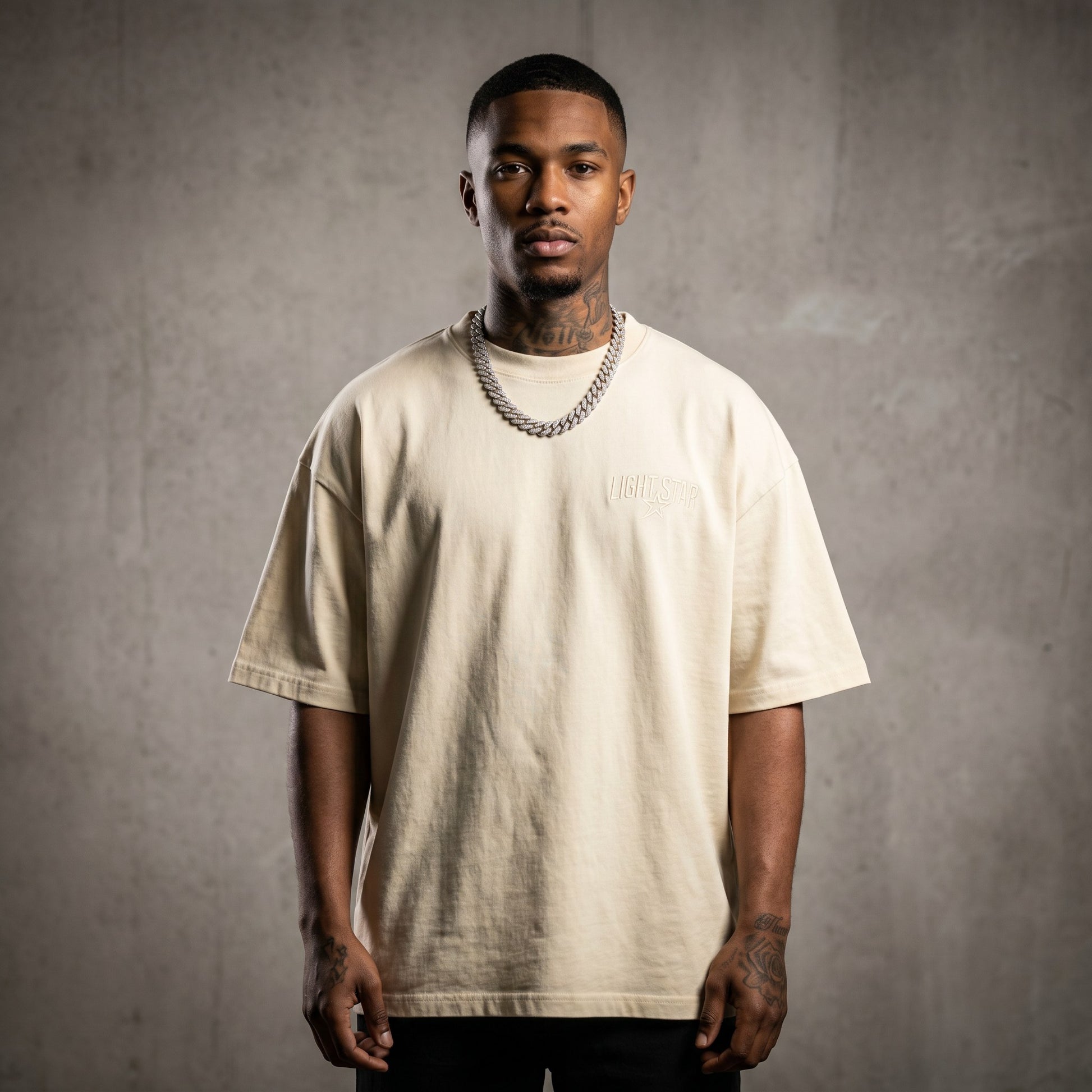 Light Star Crest Heavy Tee Cream front