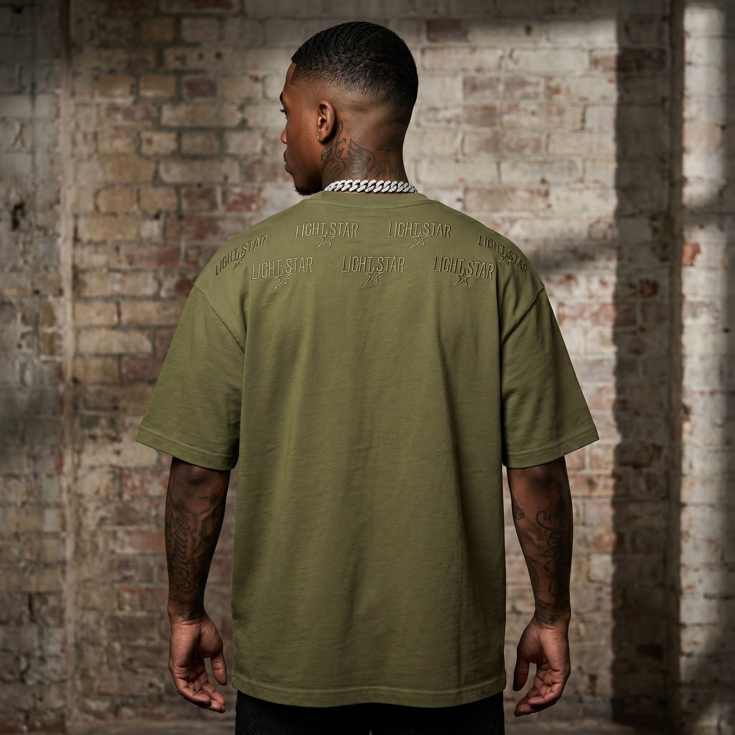 Logo Loop Heavy Tee Olive Drab back