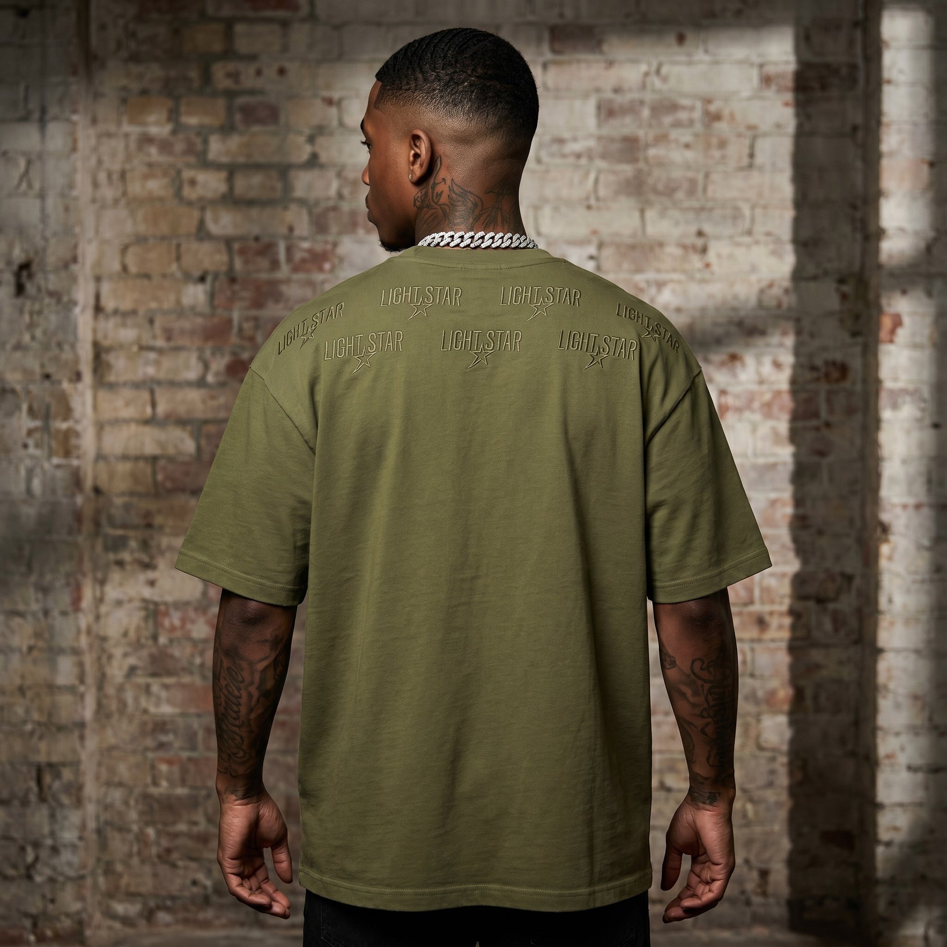 Logo Loop Heavy Tee Olive Drab back