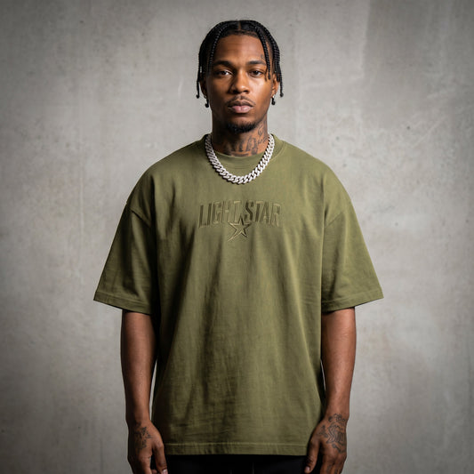 Logo Loop Heavy Tee Olive Drab front