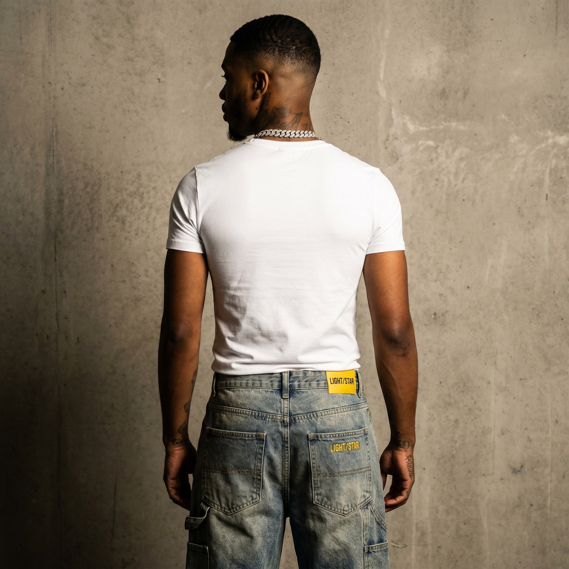 LS Embroidered Baggy Jean Stone Wash back