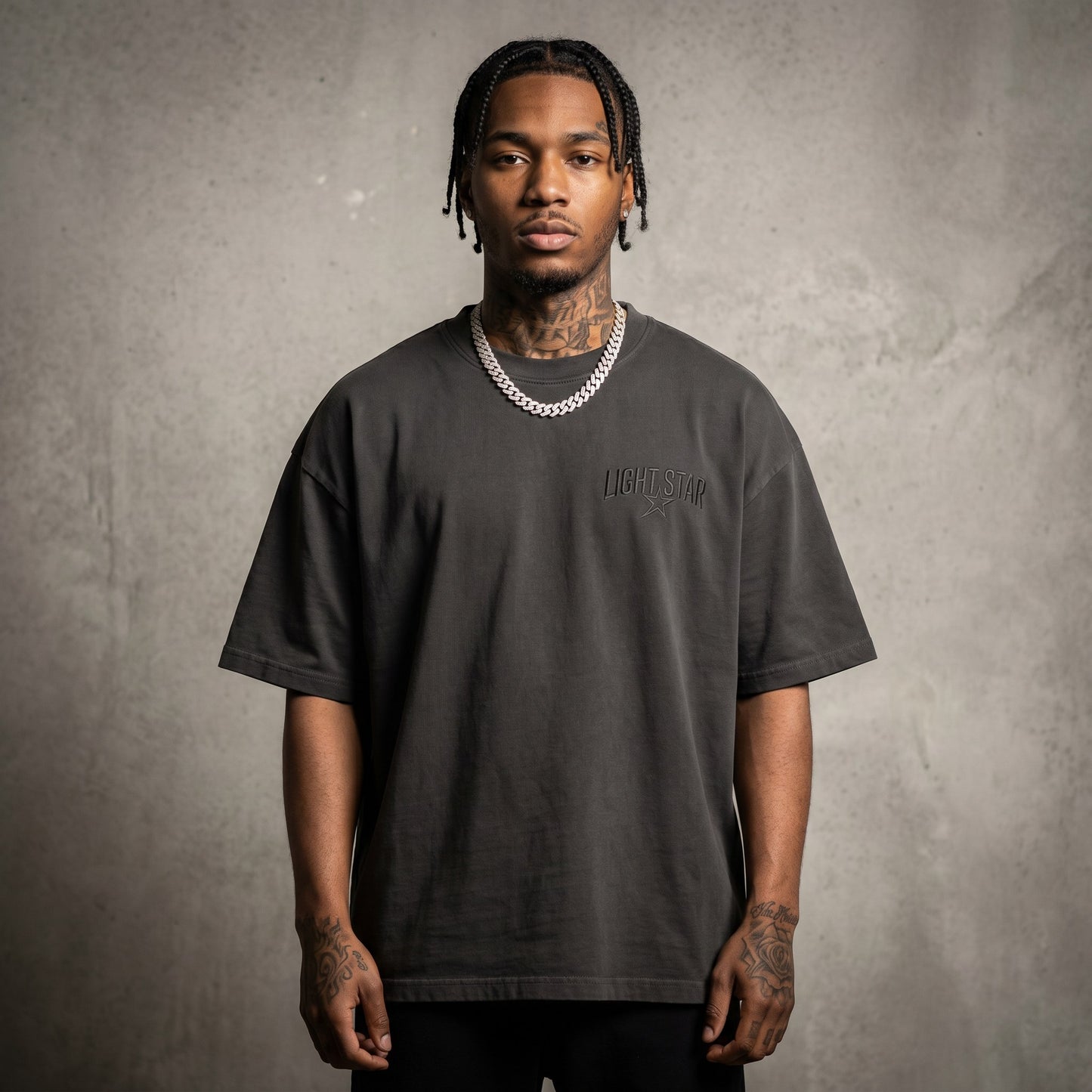 LS Monogram Heavy Tee Charcoal front