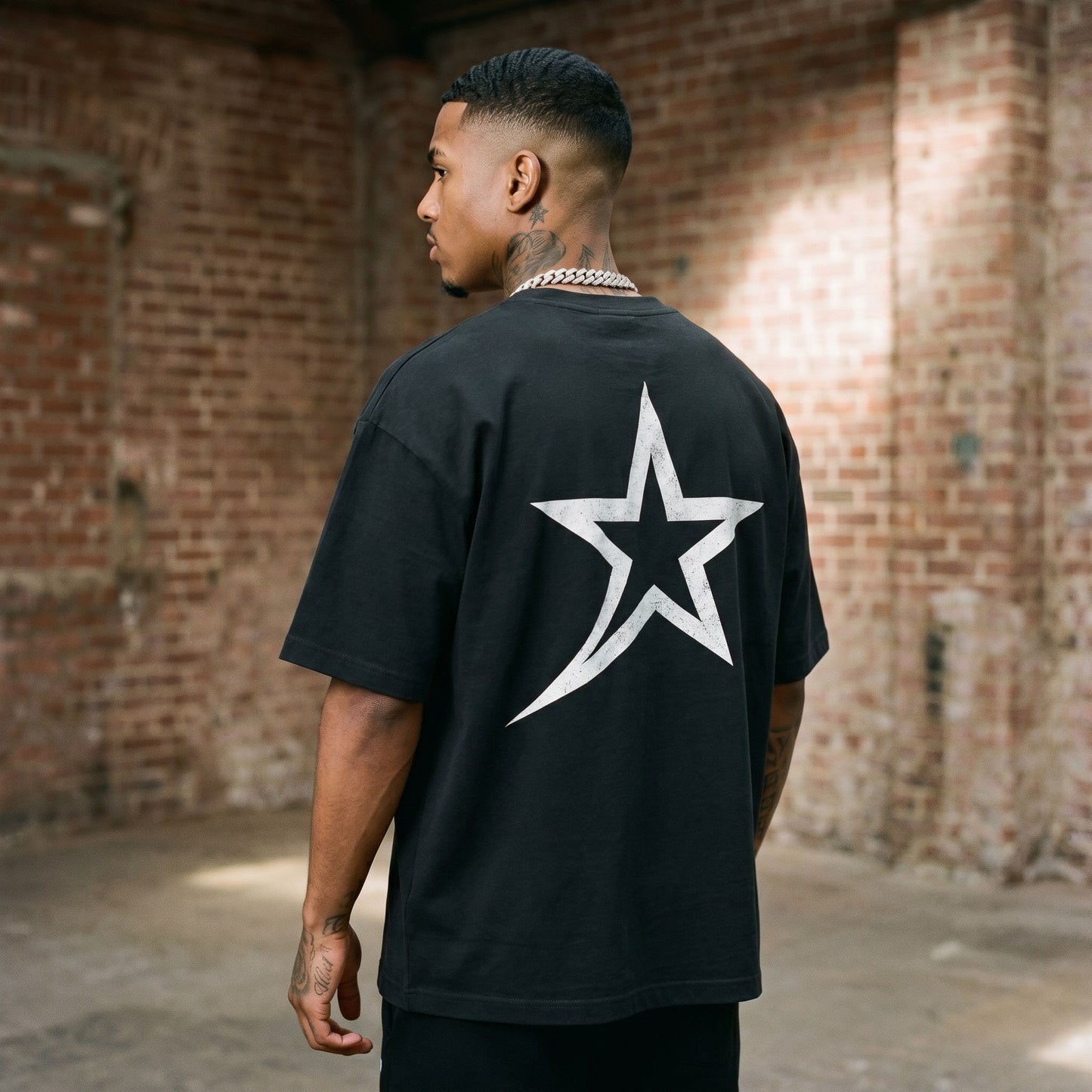 LS Star Arch Heavy Tee Vintage Black back