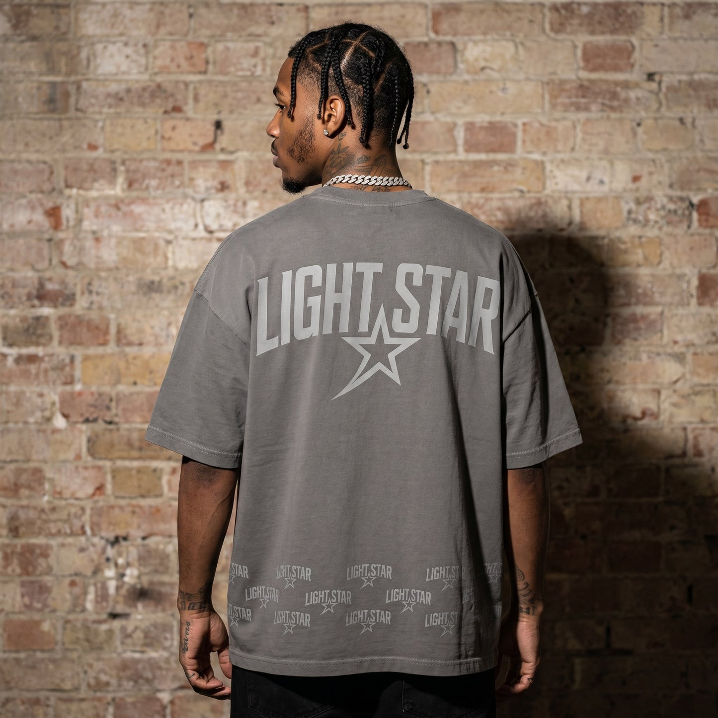 LS Studio Heavy Tee Cement Grey back