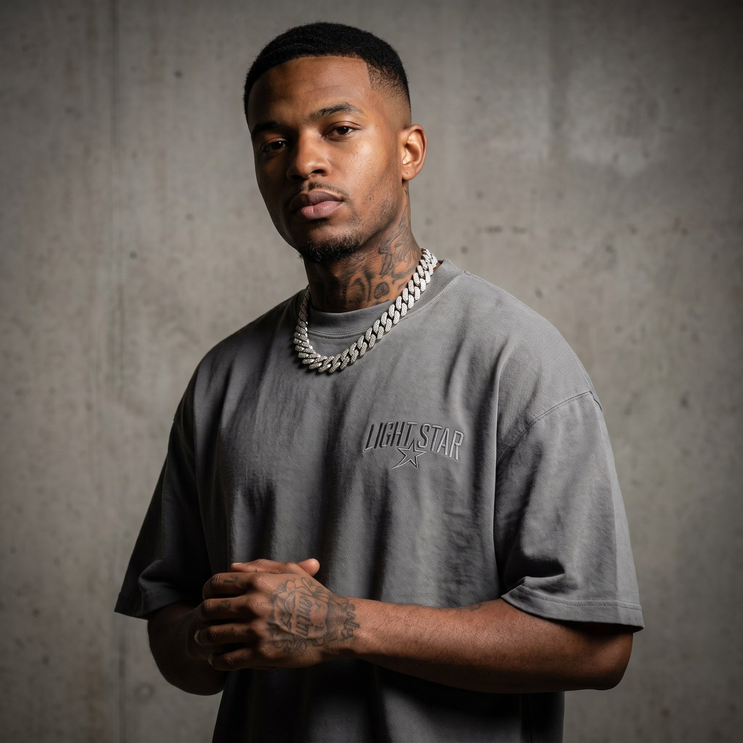 LS Studio Heavy Tee Cement Grey front