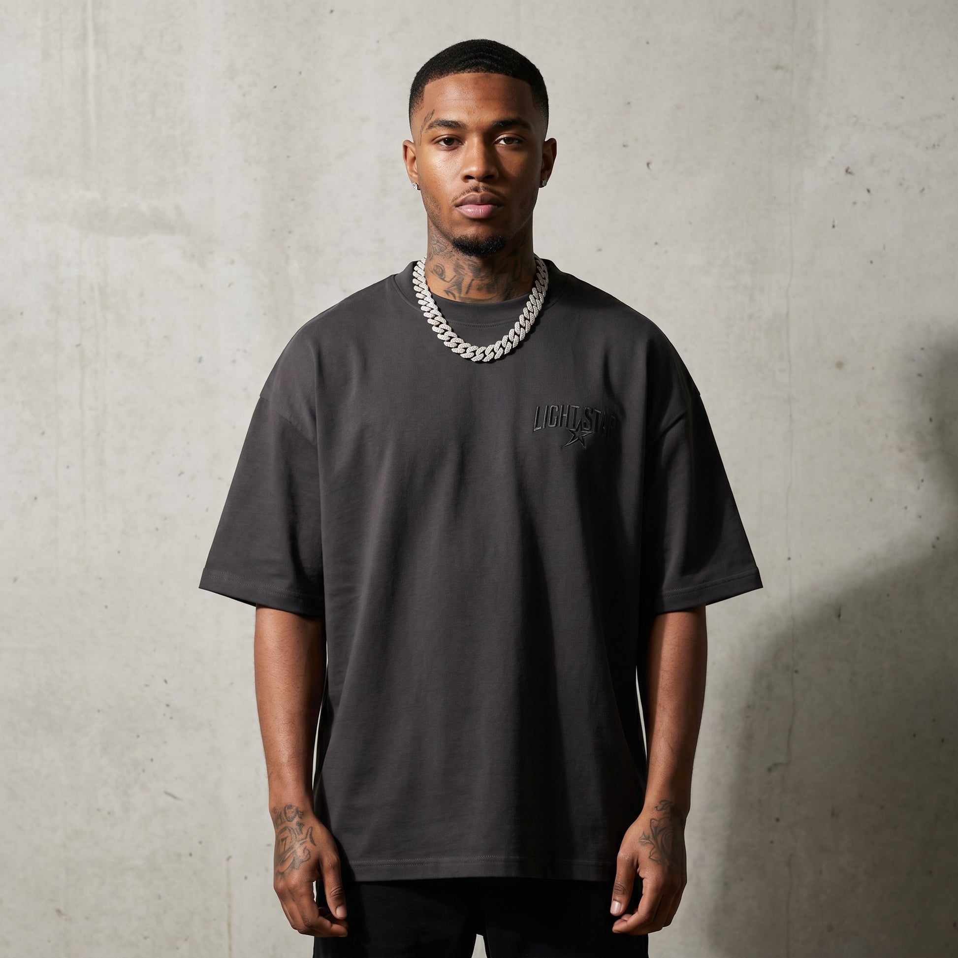 LS Studio Heavy Tee Charcoal front