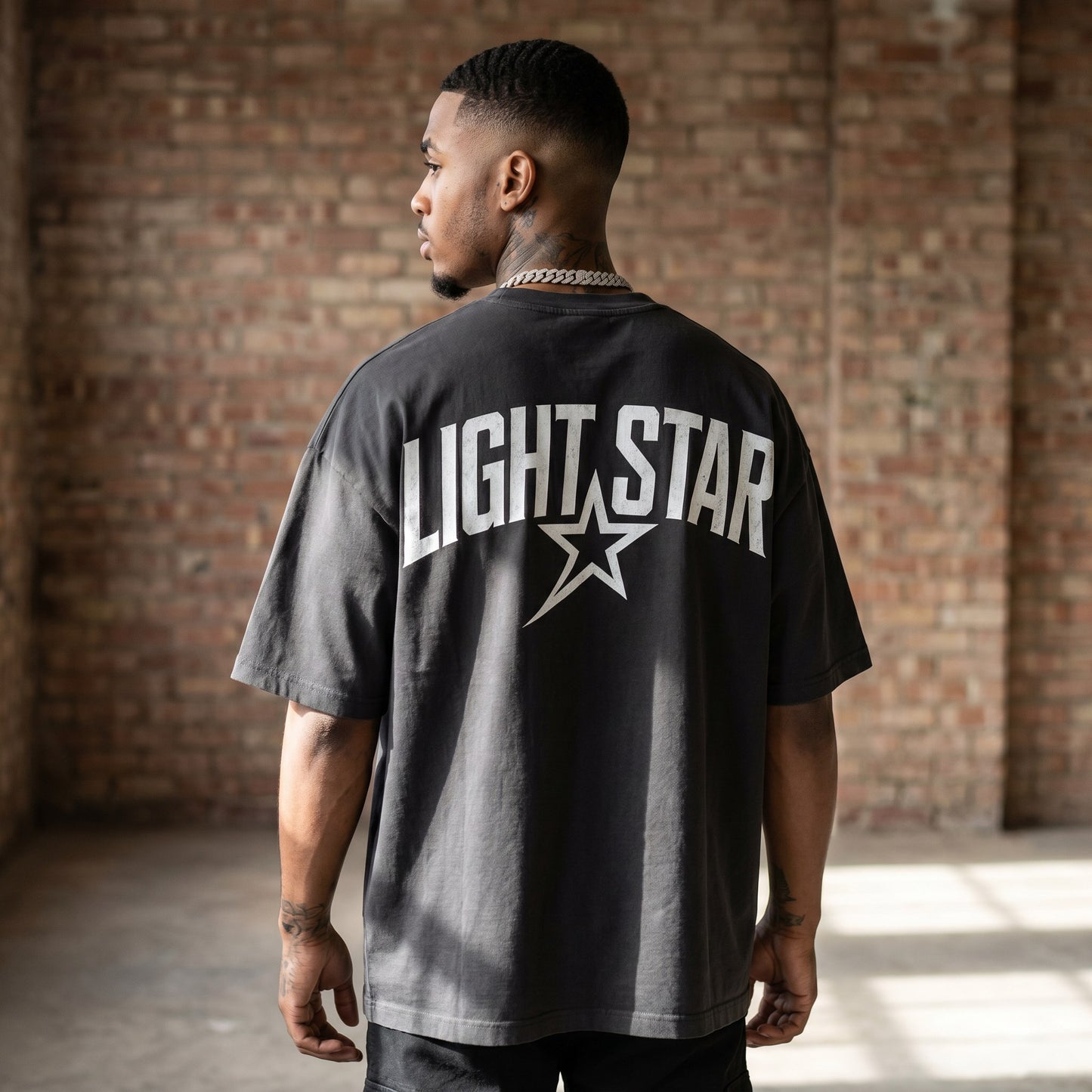 LS Vintage Heavy Tee Charcoal back