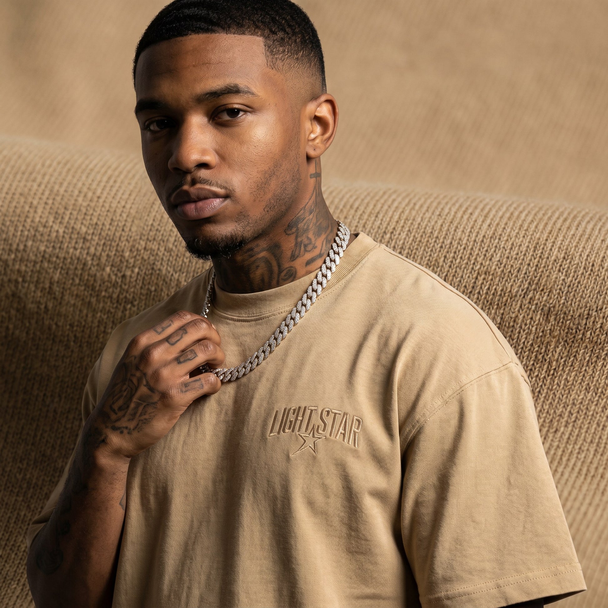LS Vintage Heavy Tee Desert Sand detail