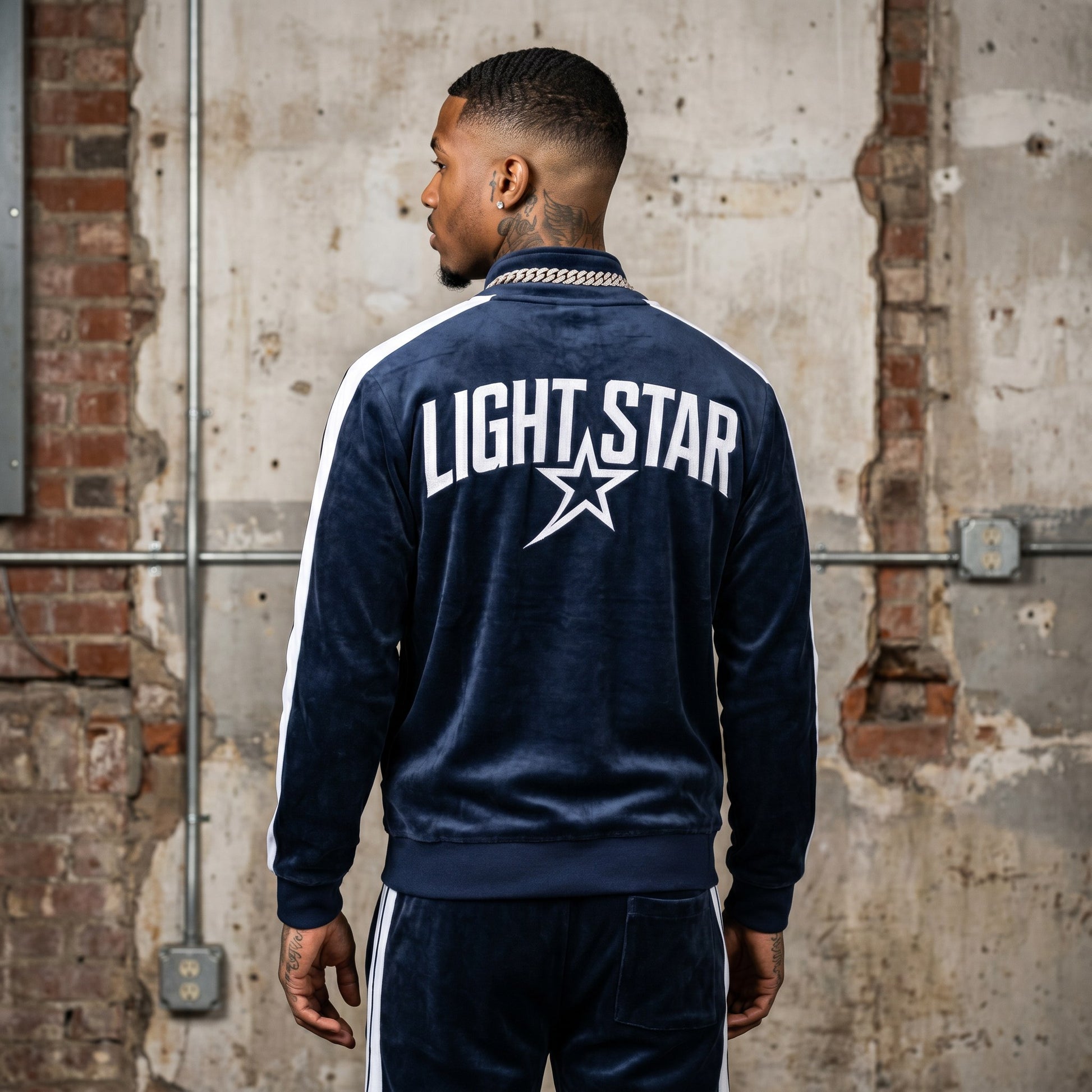 Nylon Statement Jacket Navy Classic back