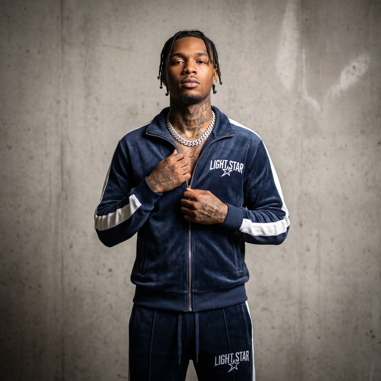 Nylon Statement Jacket Navy Classic front