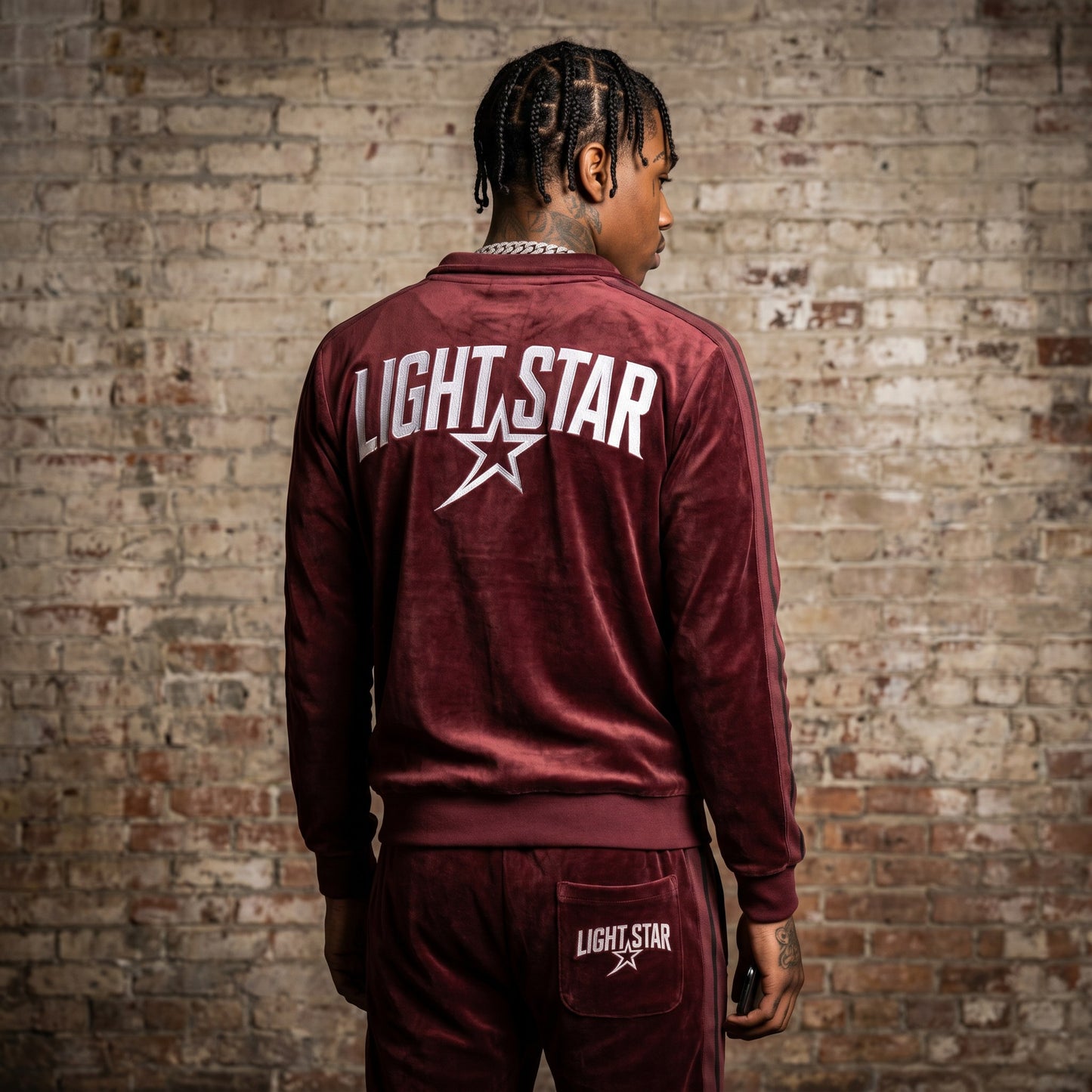 Nylon Statement Jacket Vintage Burgundy back