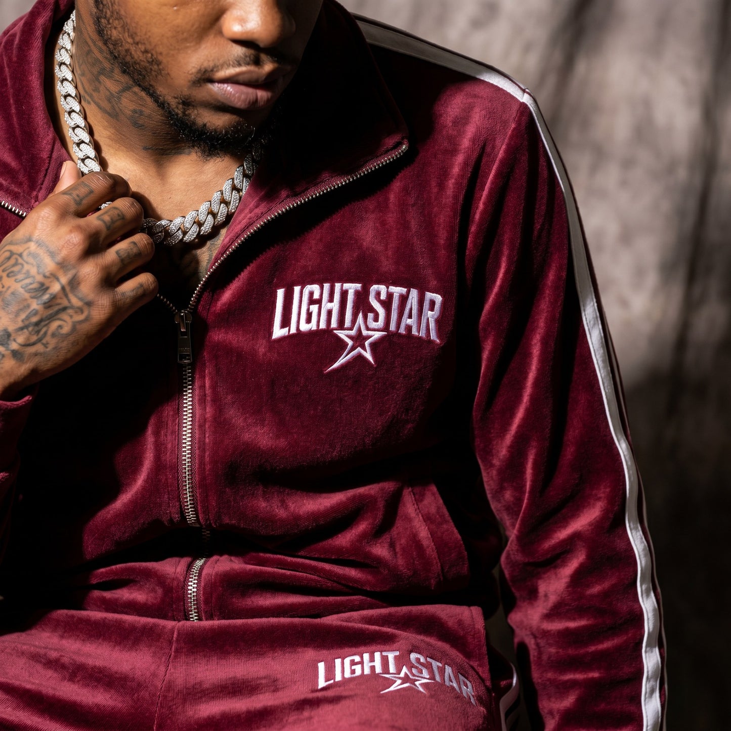 Nylon Statement Jacket Vintage Burgundy detail