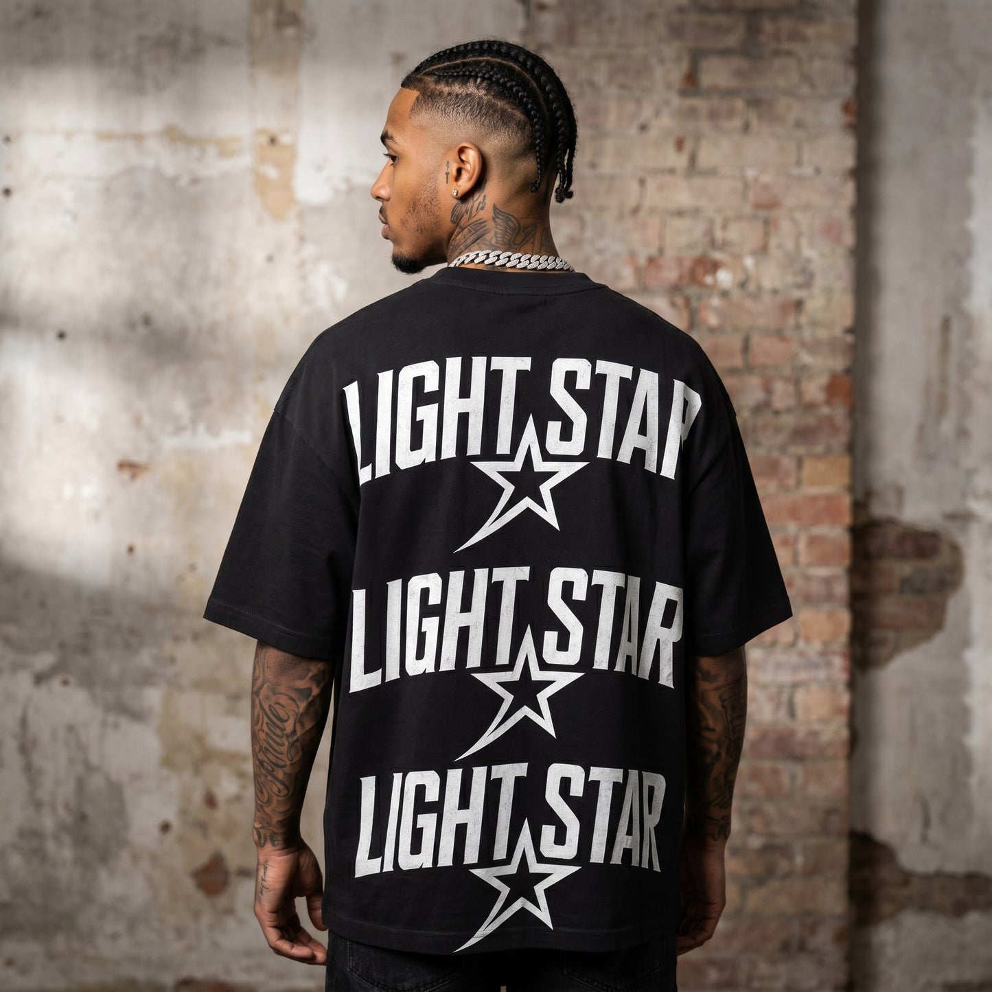 Off Centered LS Heavy Tee Vintage Black back