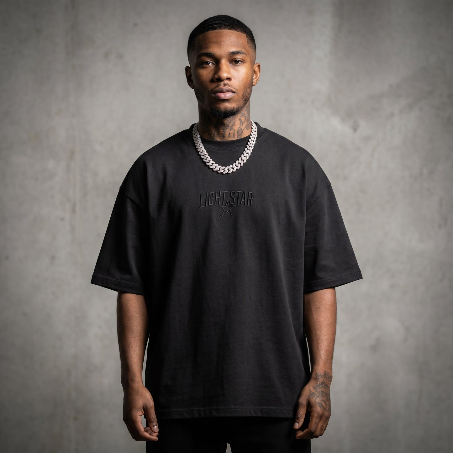 Off Centered LS Heavy Tee Vintage Black front