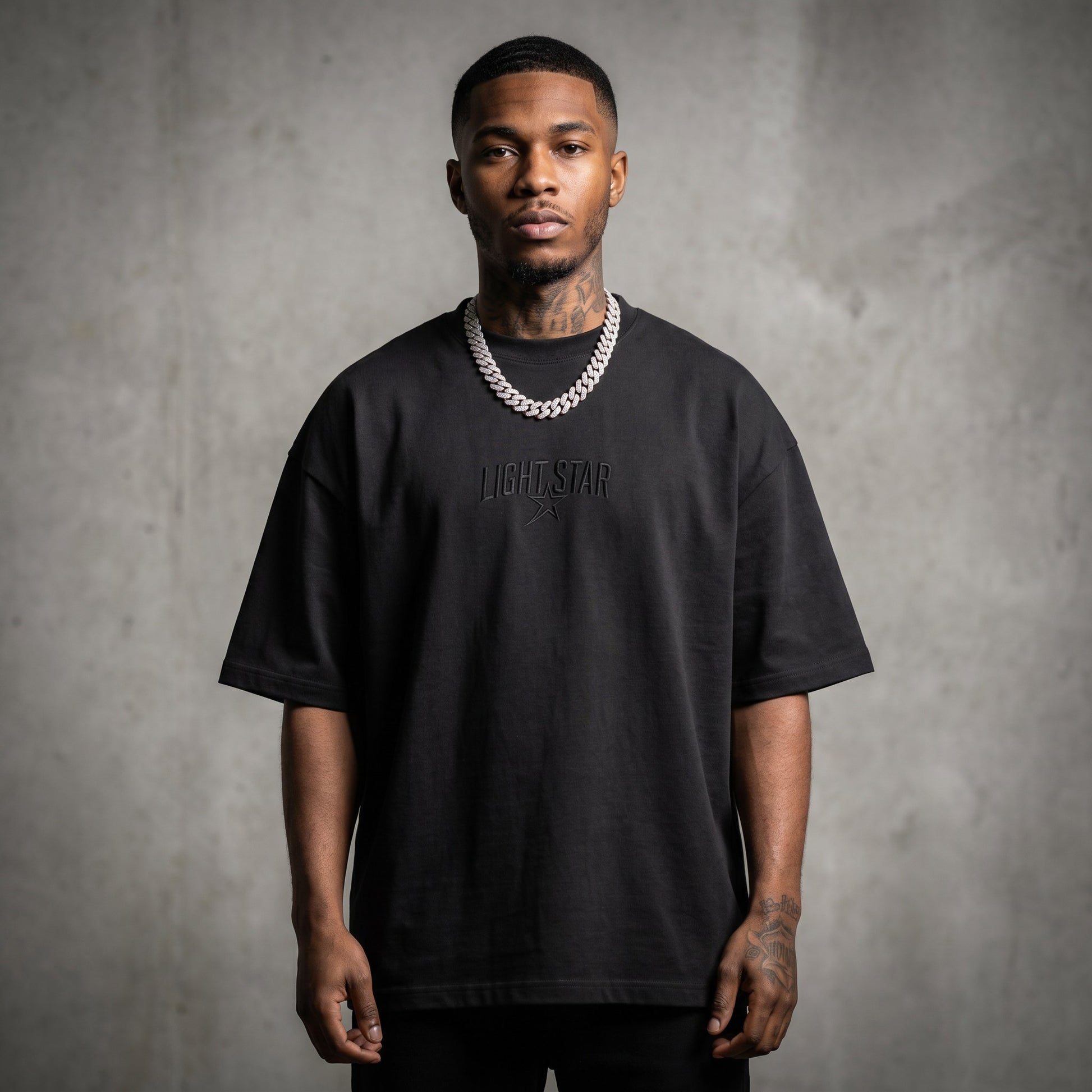 Off Centered LS Heavy Tee Vintage Black front