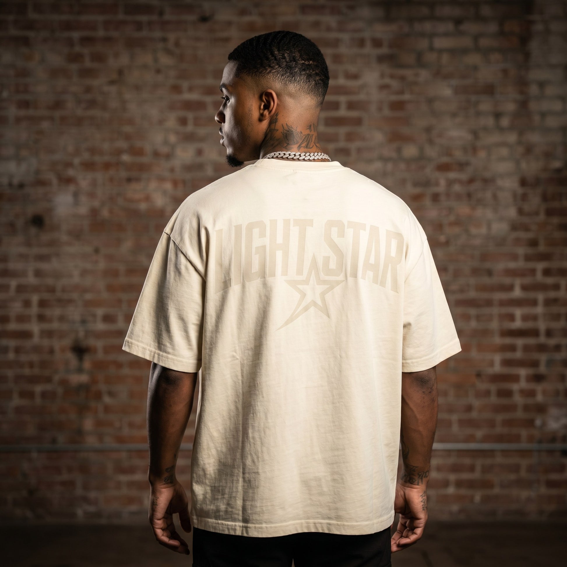 Patch Pocket Boxy Tee Cream back