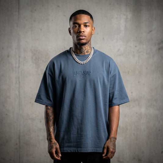 Side Vent Heavy Tee Slate Blue front