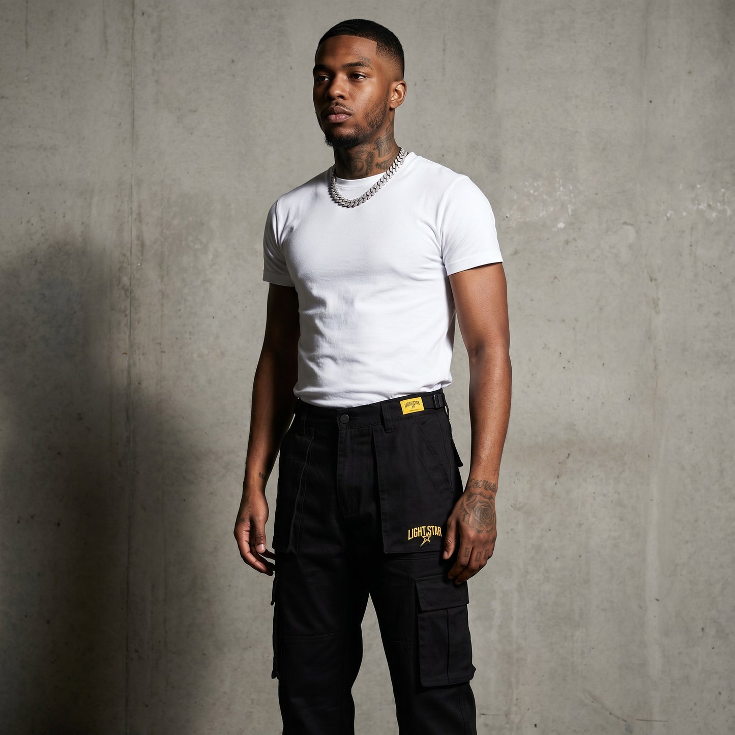 Strap Cargo Pant Black Tactical front