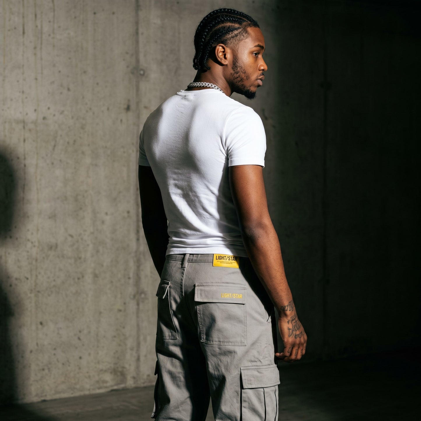 Strap Cargo Pant Concrete Grey back