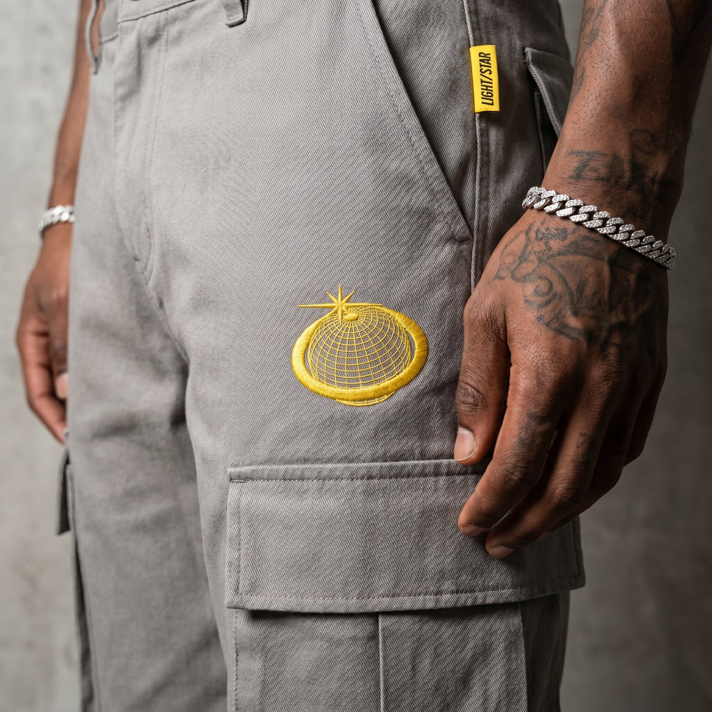 Strap Cargo Pant Concrete Grey detail