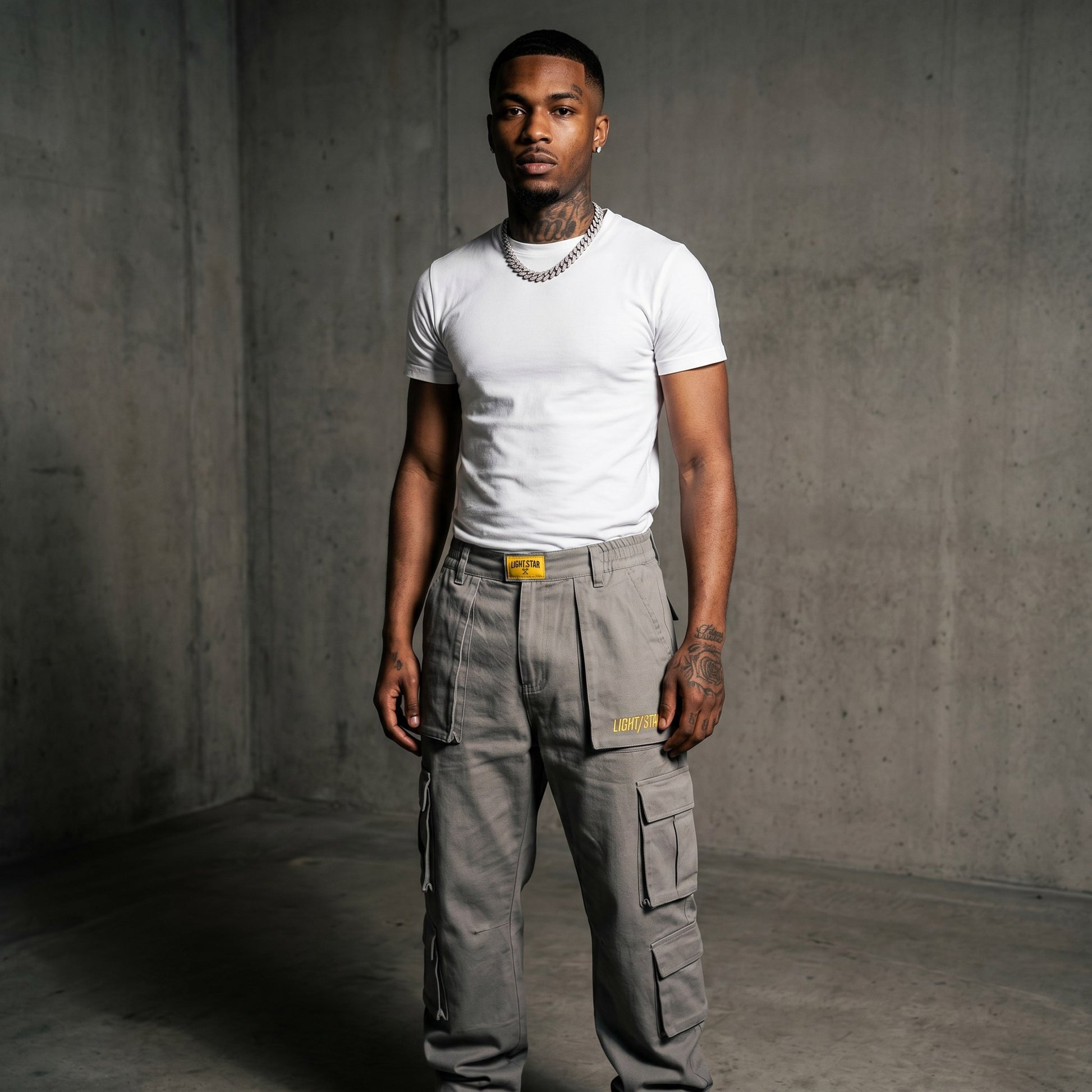 Strap Cargo Pant Concrete Grey front