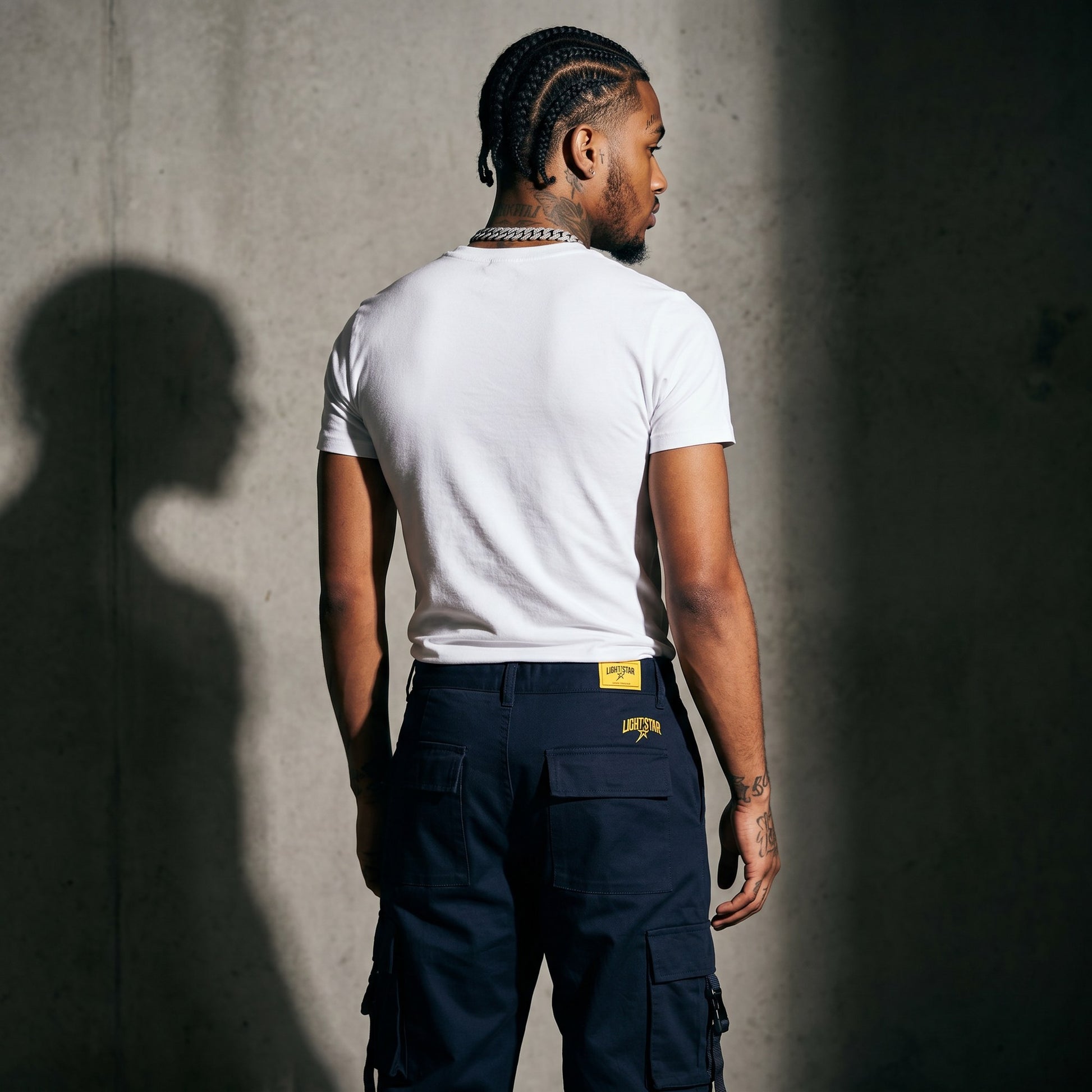 Strap Cargo Pant Navy Storm back
