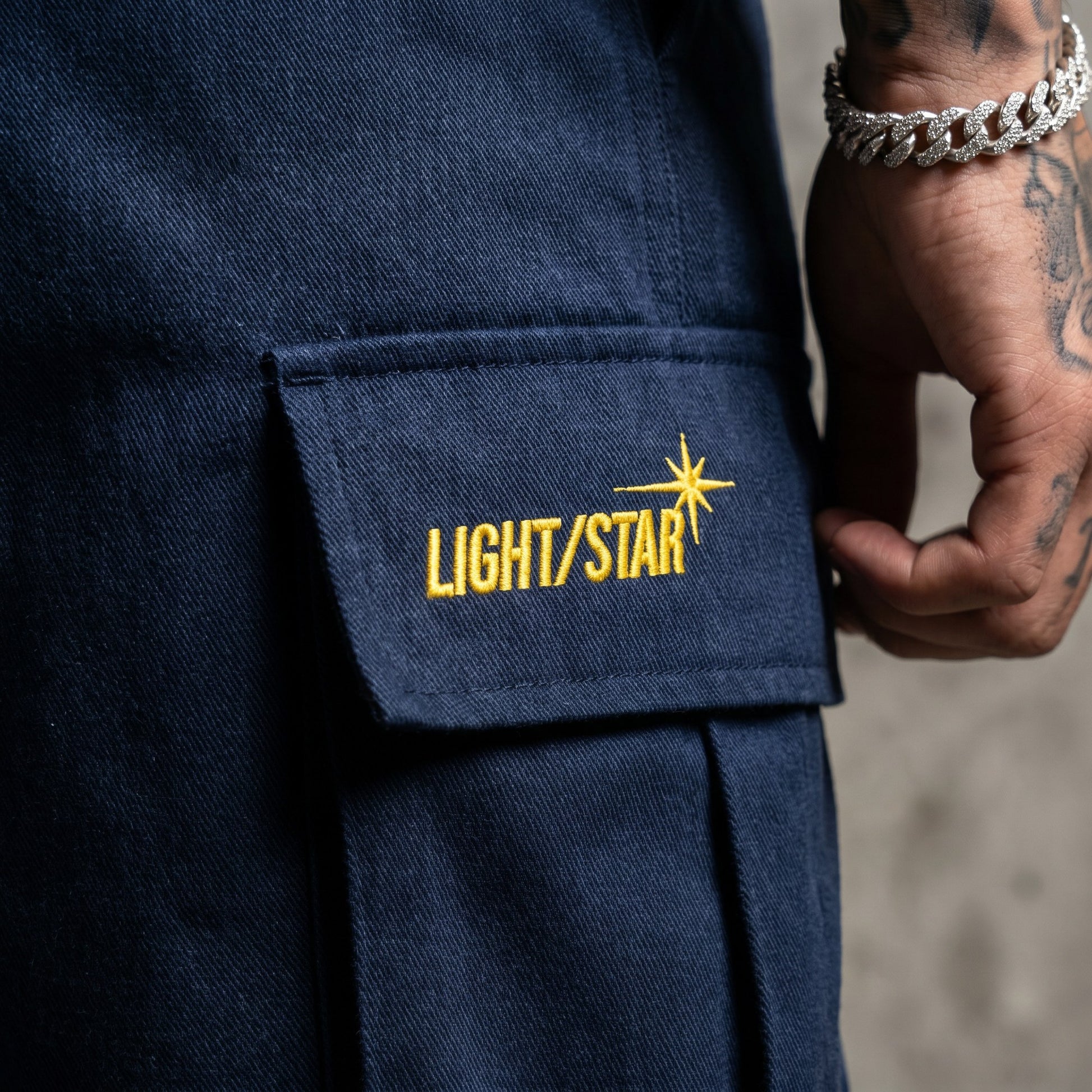 Strap Cargo Pant Navy Storm detail
