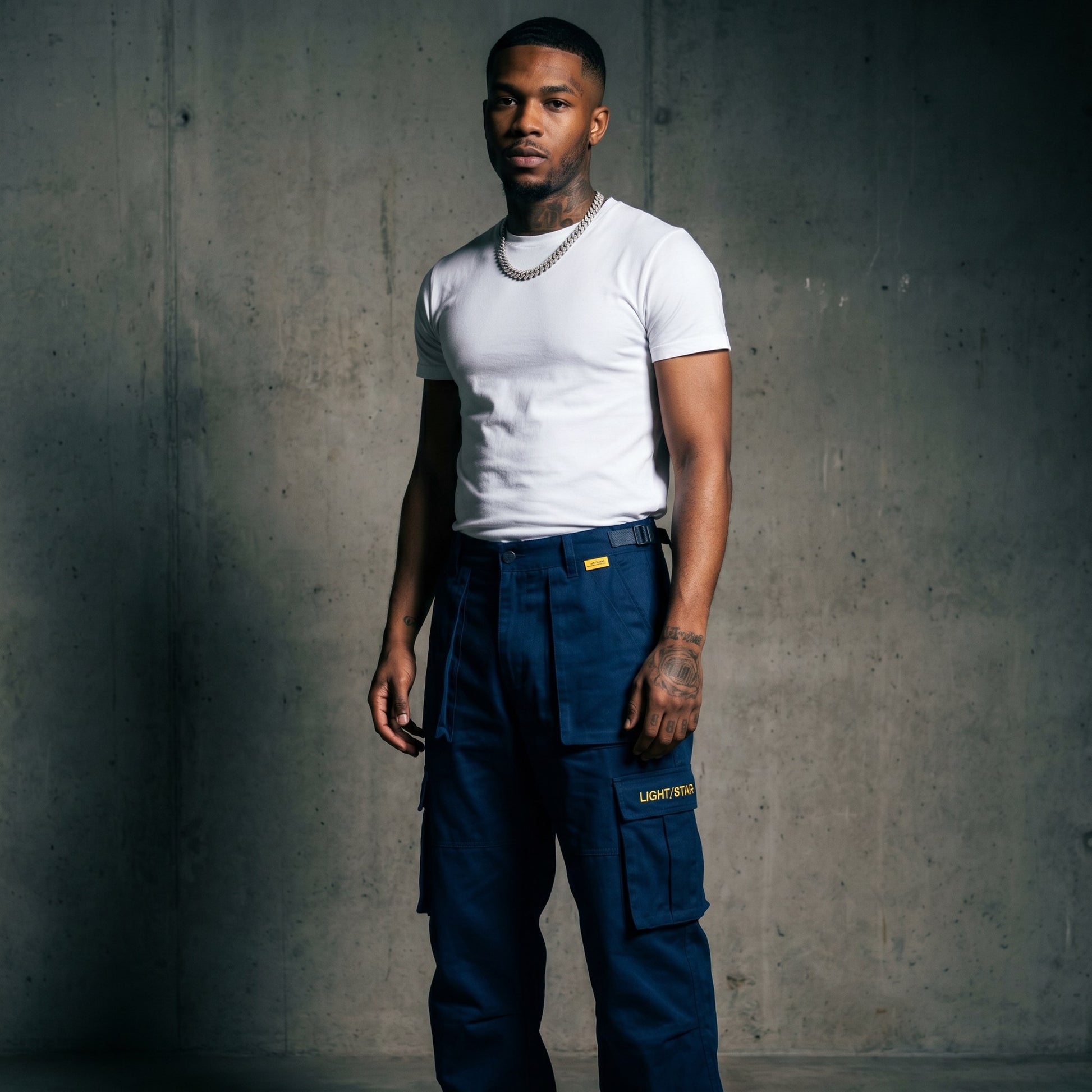 Strap Cargo Pant Navy Storm front
