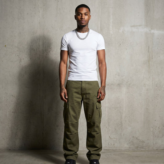 Streetwear Cargo Pant Olive Cargo front