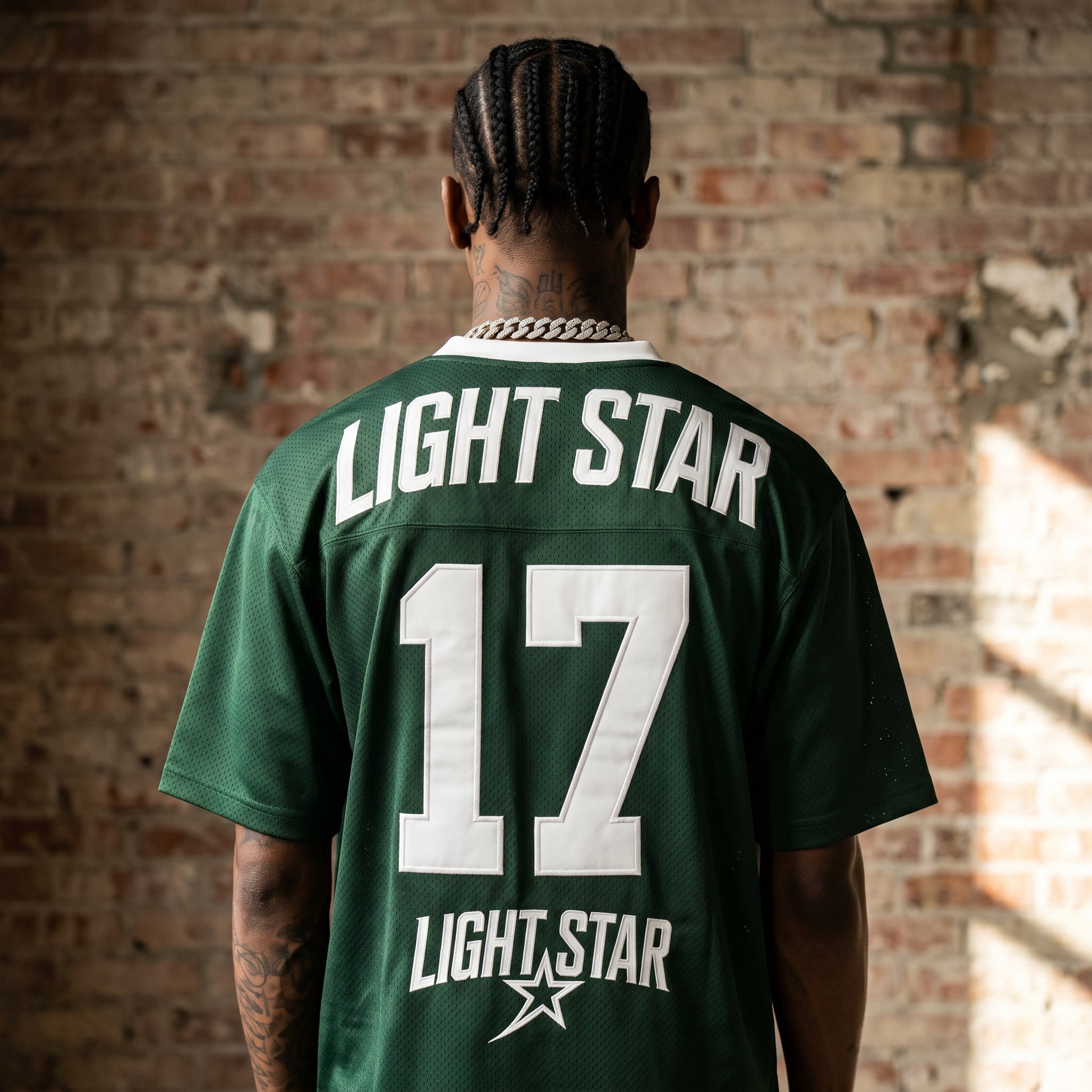 Striped Sleeve Football Shirt Forest/White back