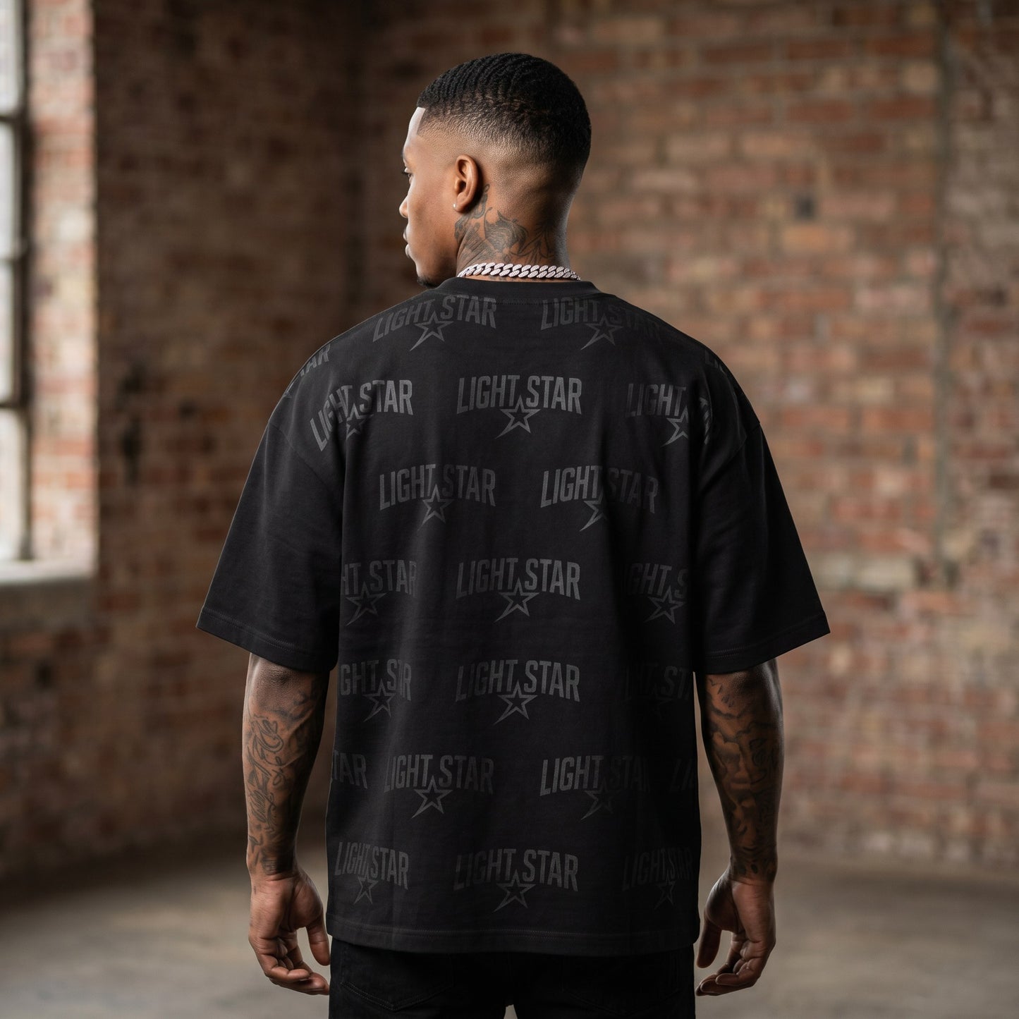 Striped Sleeve Heavy Tee Vintage Black back
