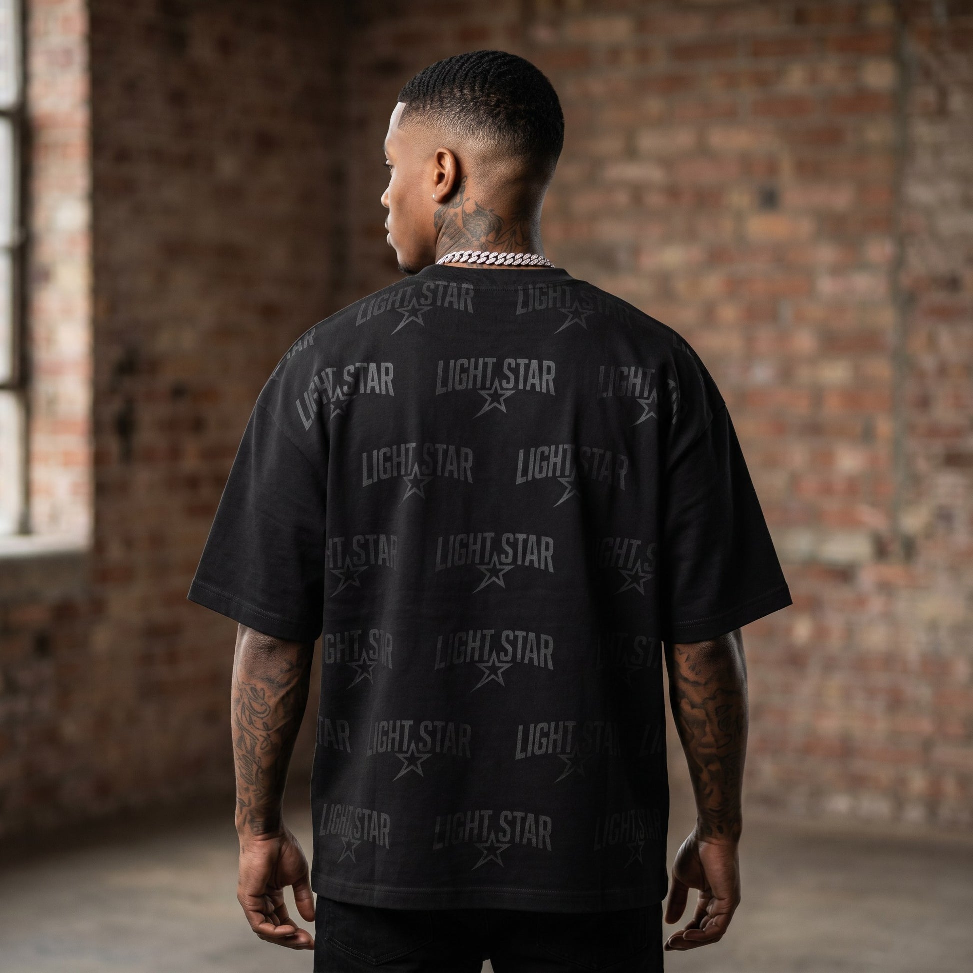 Striped Sleeve Heavy Tee Vintage Black back