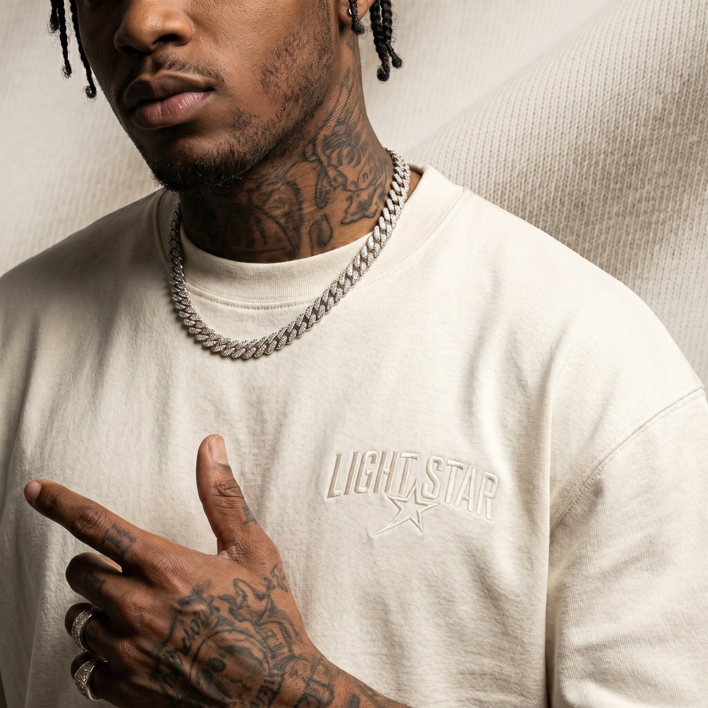 Sun Bleached Heavy Tee Bone White detail