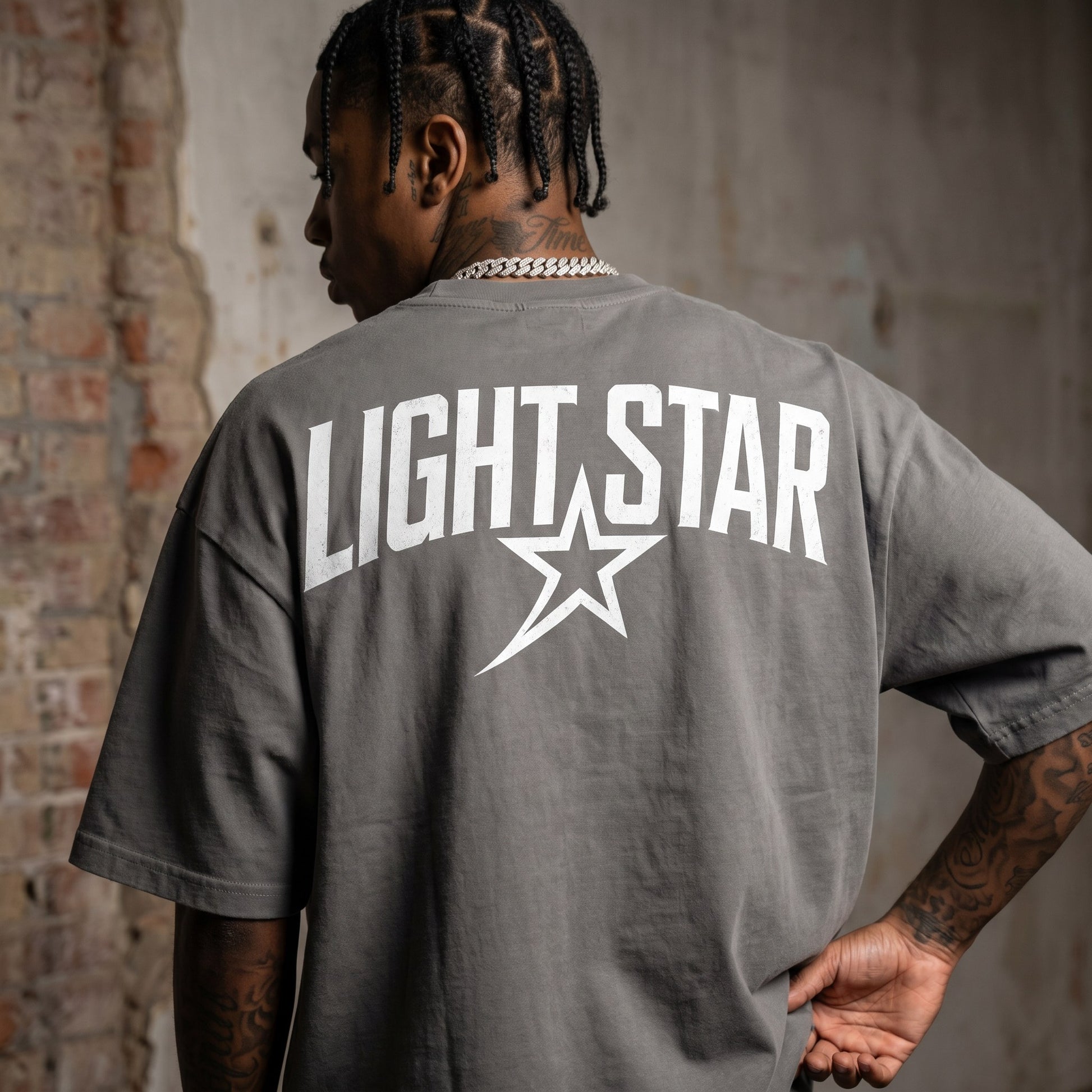 Sun Faded Boxy Tee Cement Grey back