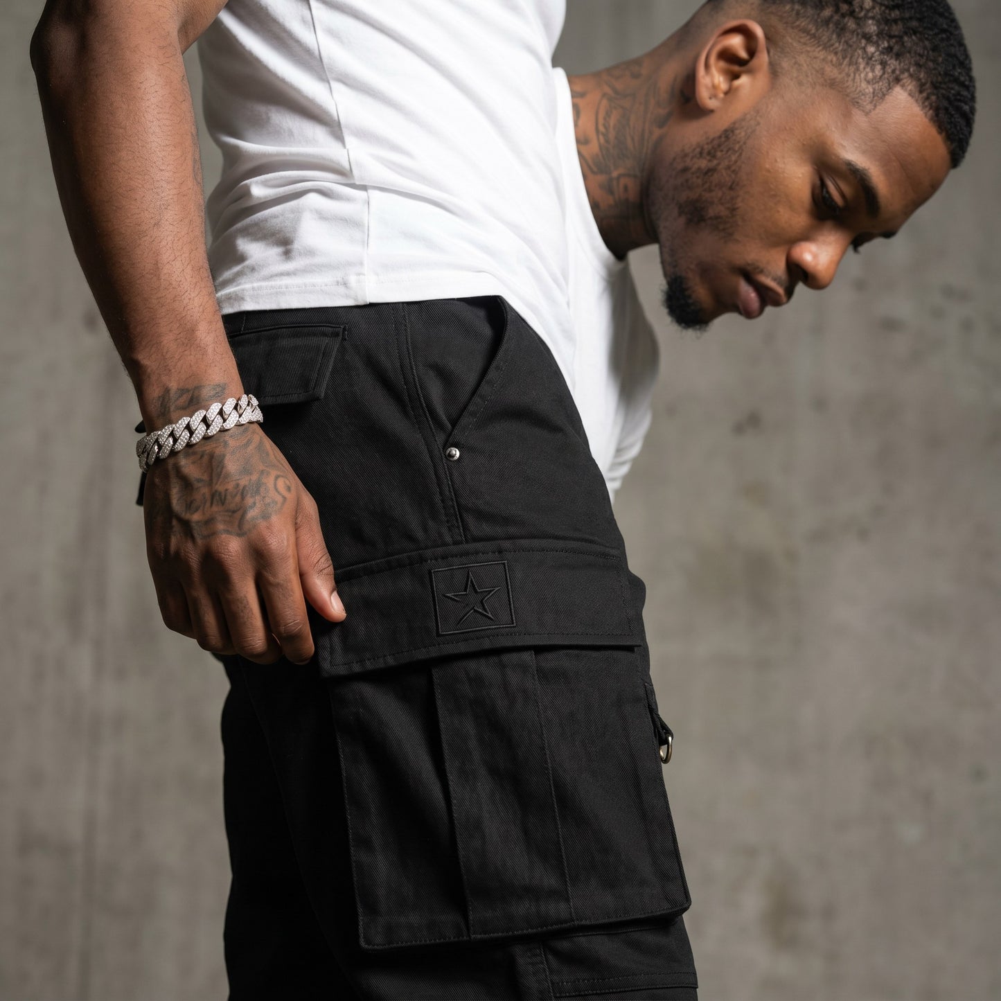 Tactical Cargo Pant Black Tactical detail