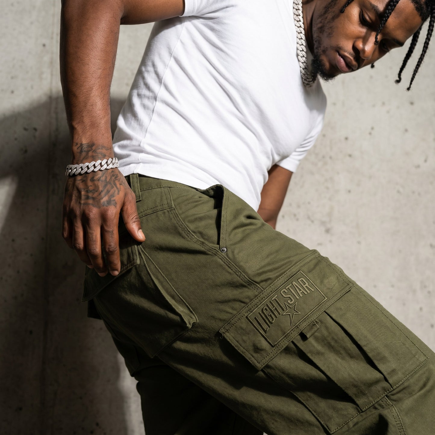 Tactical Cargo Pant Olive Cargo detail