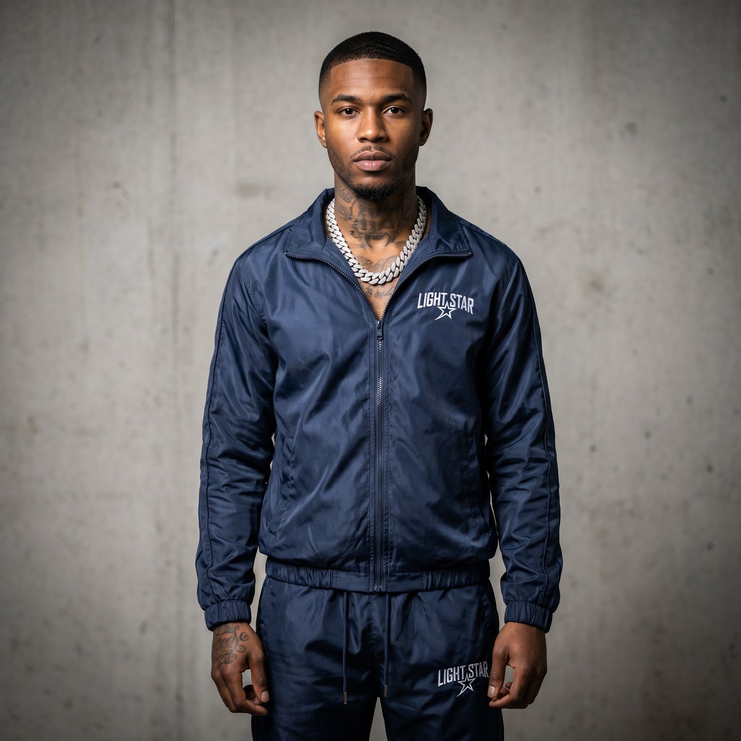 Throwback Nylon Pant Navy Classic front
