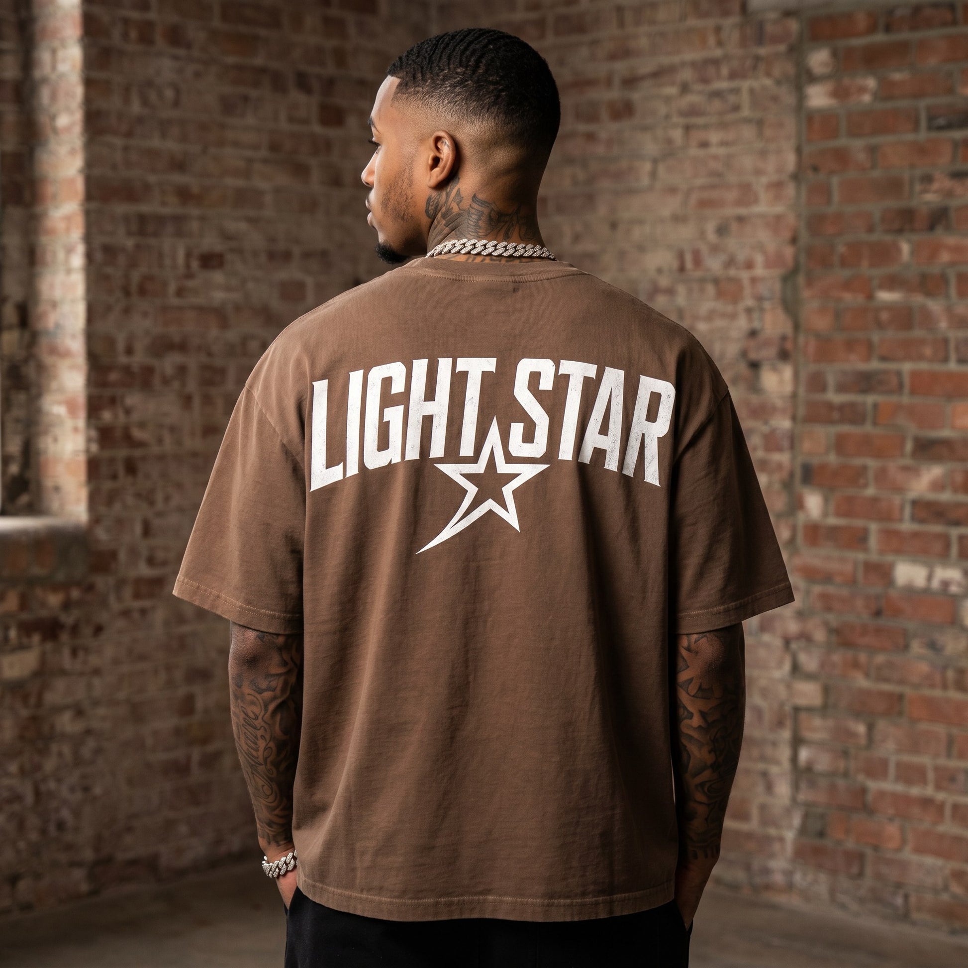 Tonal Embroidery Heavy Tee Faded Brown back