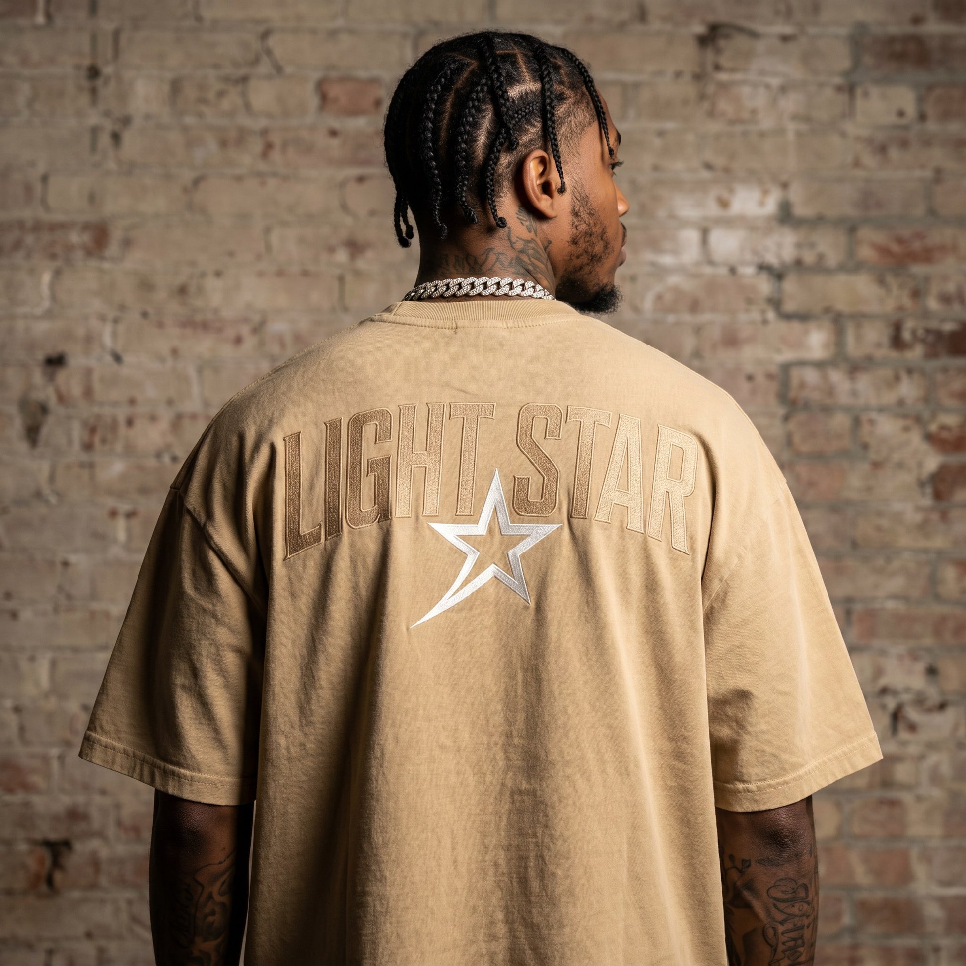 Tonal Star Heavy Tee Desert Sand back