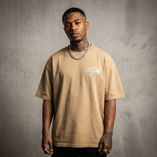 Tonal Star Heavy Tee Desert Sand front