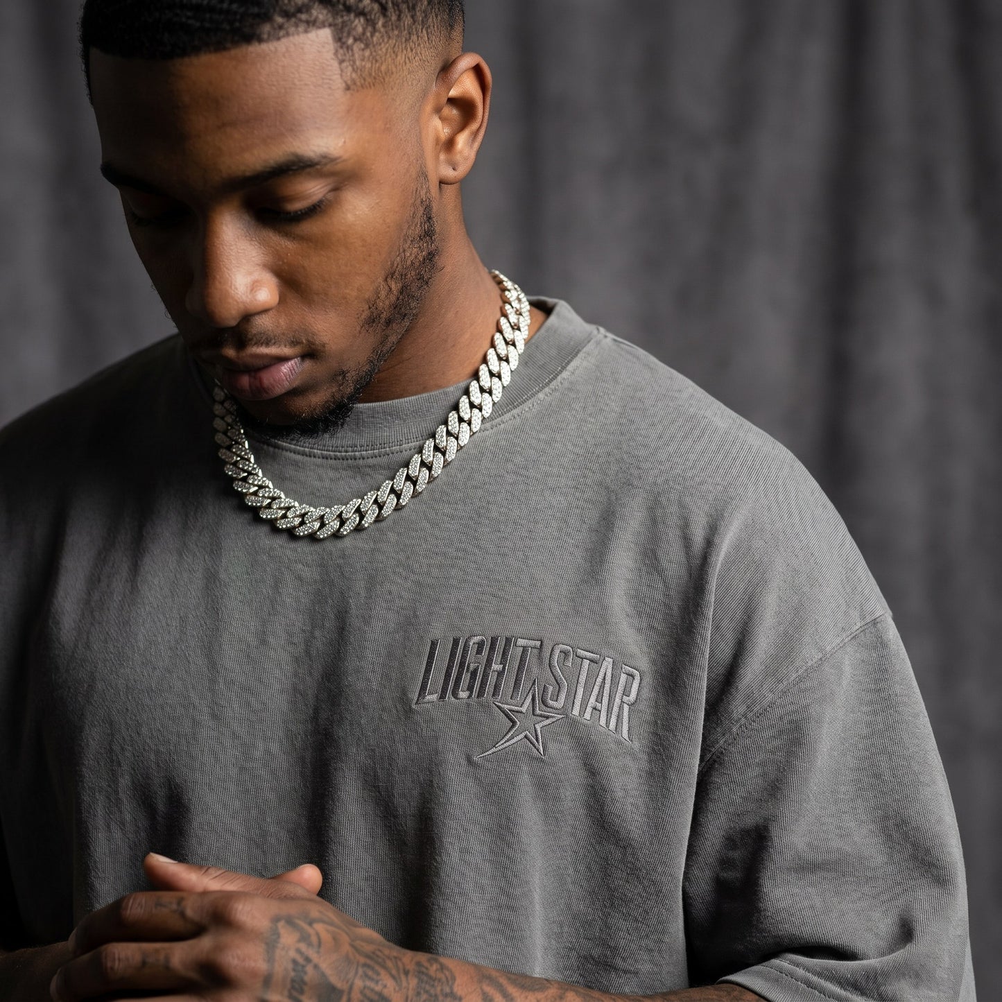 Tonal Wash Heavy Tee Cement Grey detail