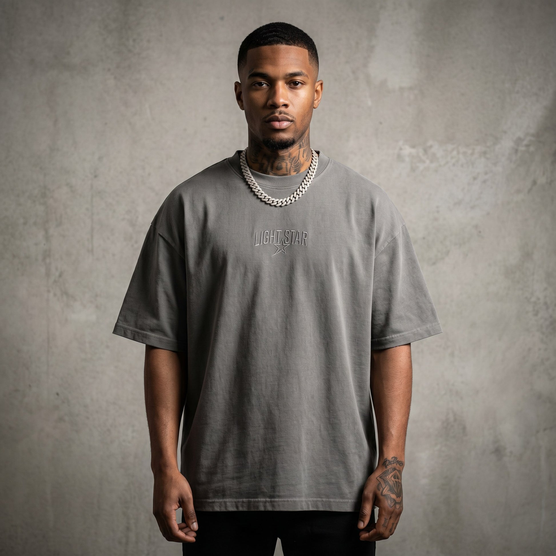 Tonal Wash Heavy Tee Cement Grey front