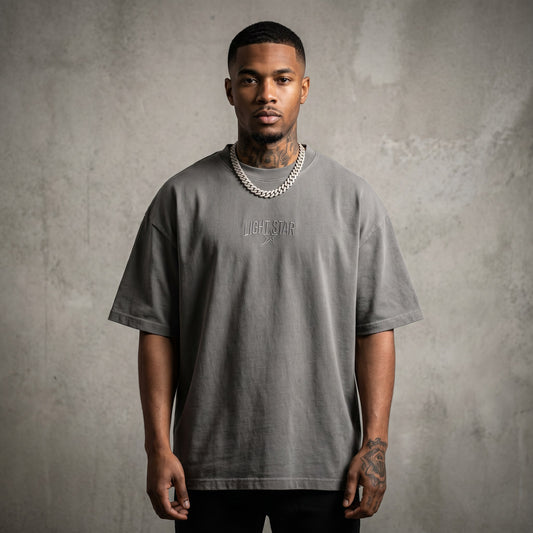 Tonal Wash Heavy Tee Cement Grey front