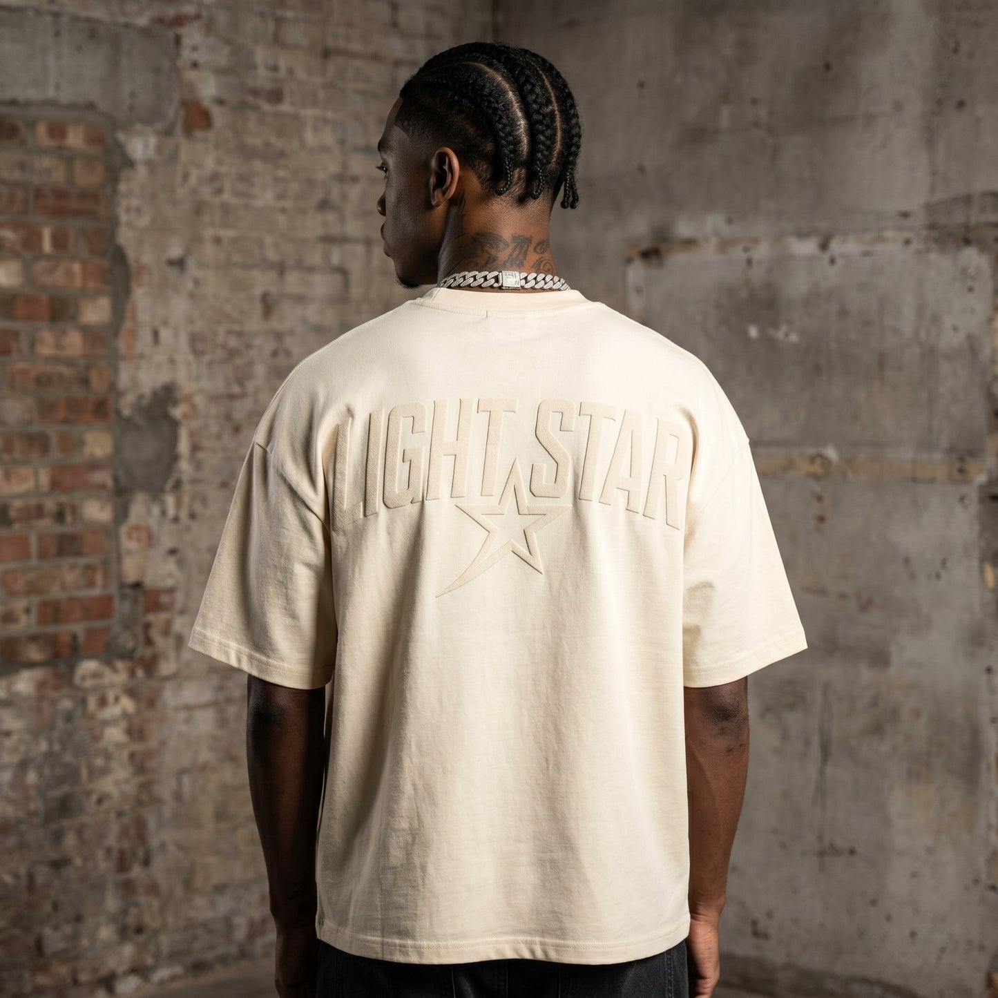 Tonal Wash Heavy Tee Cream back