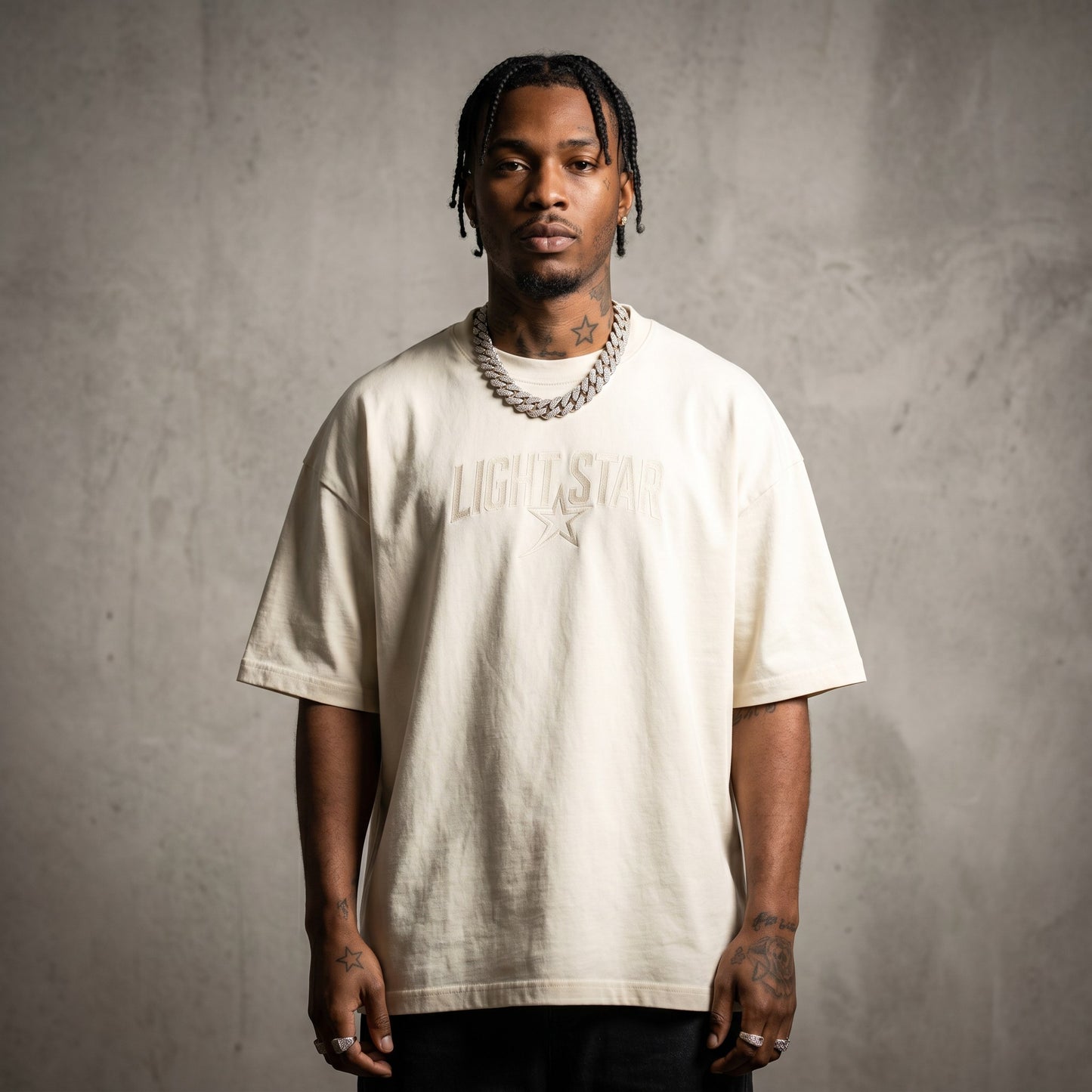 Tonal Wash Heavy Tee Cream front