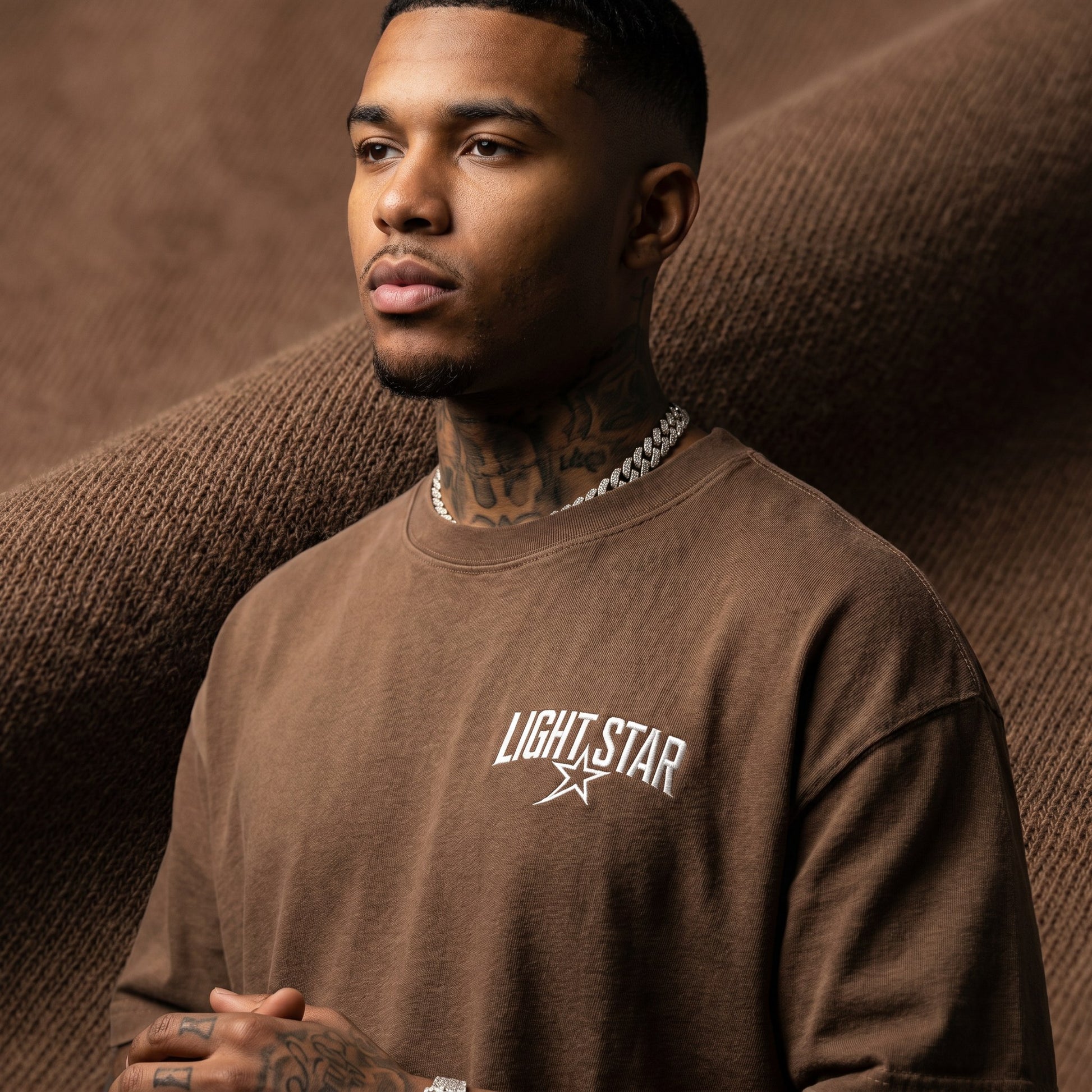 Tonal Wash Heavy Tee Faded Brown detail