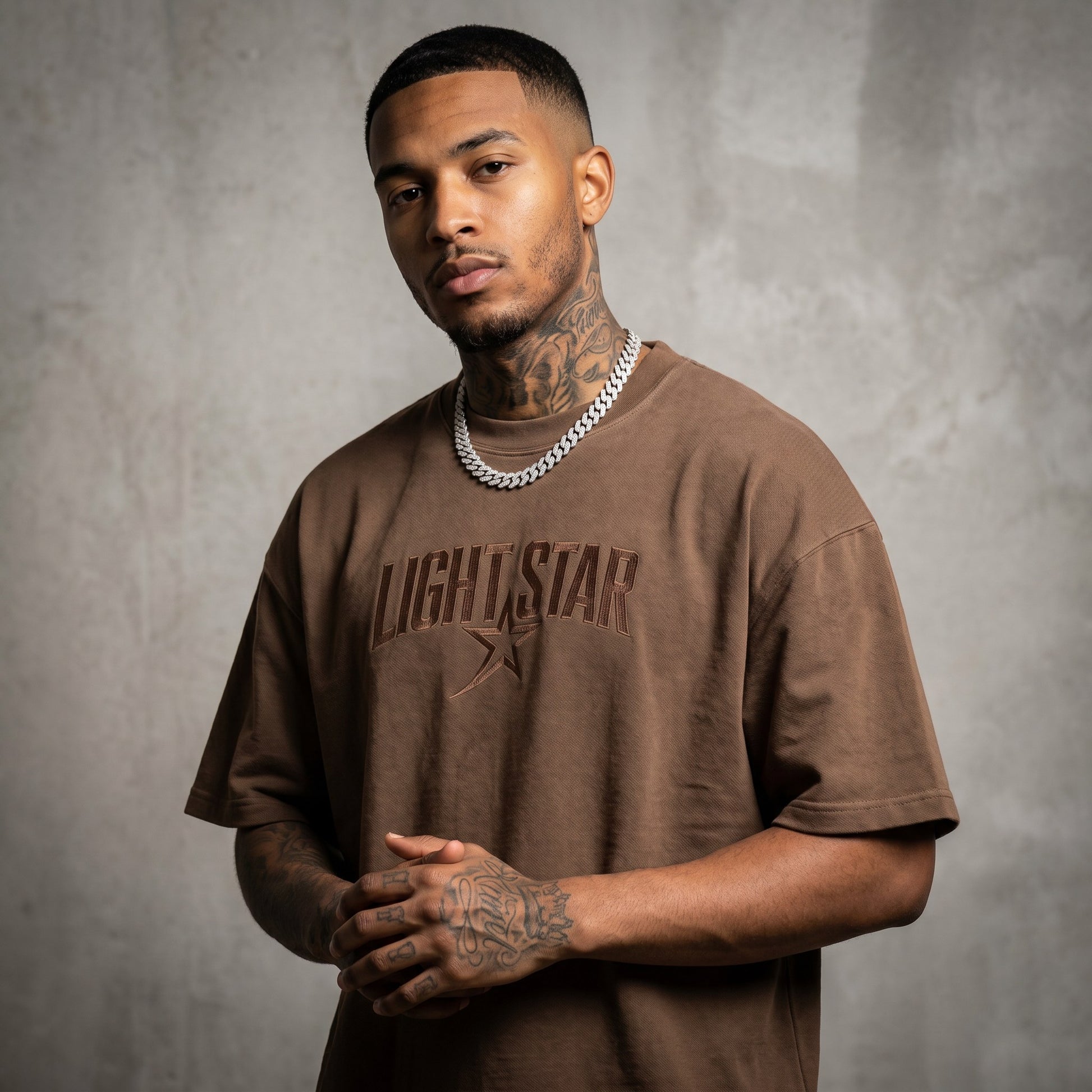 Tonal Wash Heavy Tee Faded Brown front