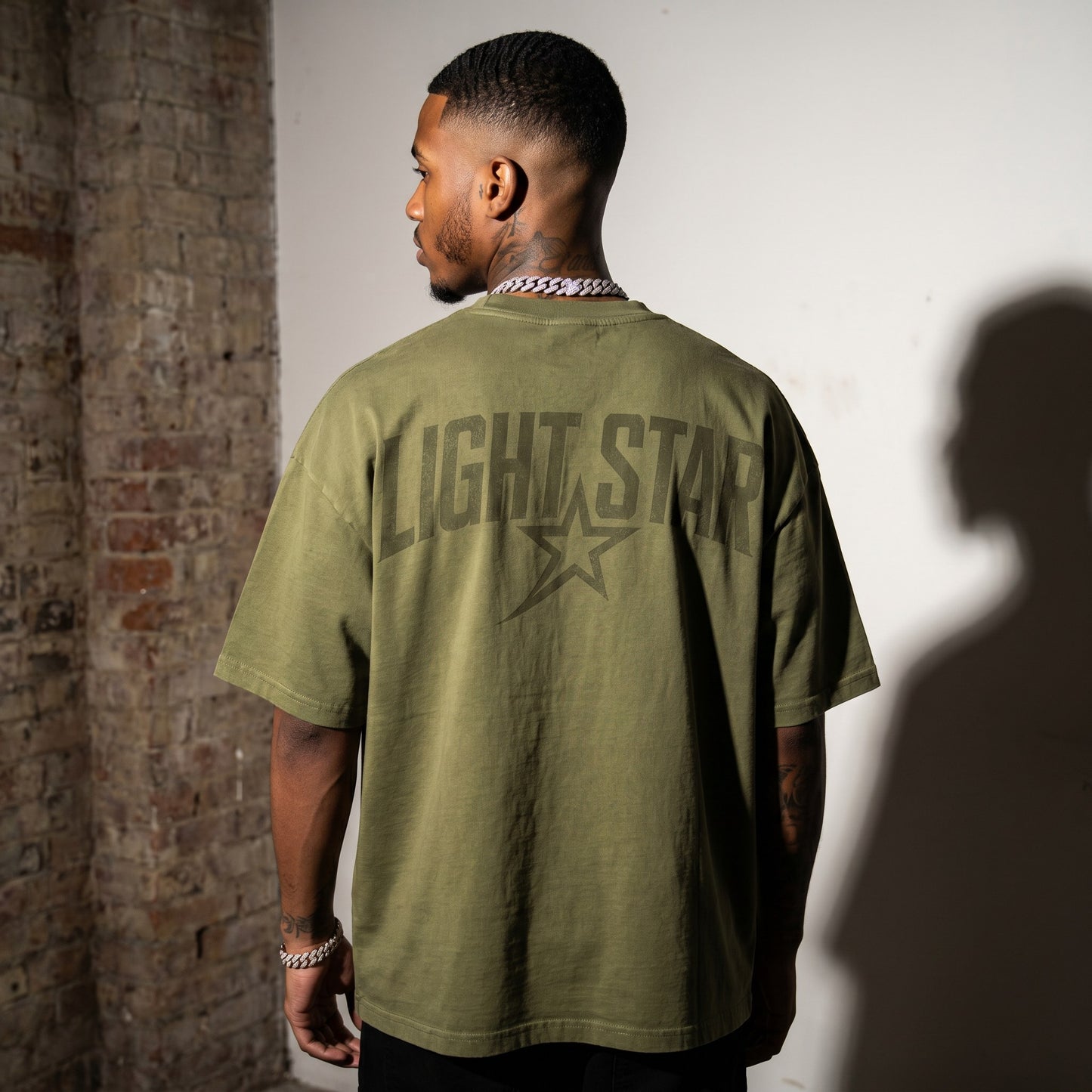 Tonal Wash Heavy Tee Olive Drab back